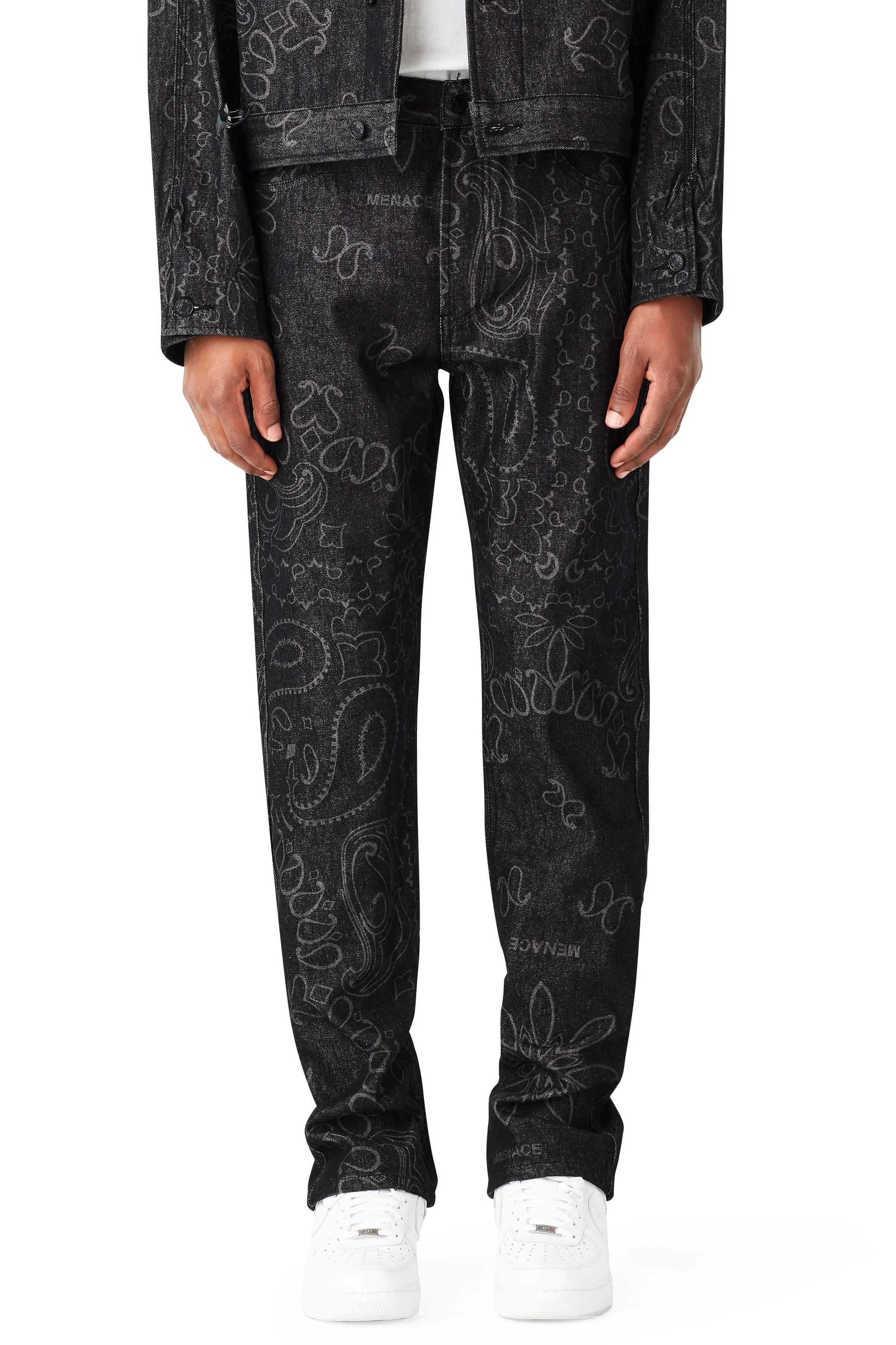 LASER ENGRAVED PAISLEY DENIM PANTS - Image 4