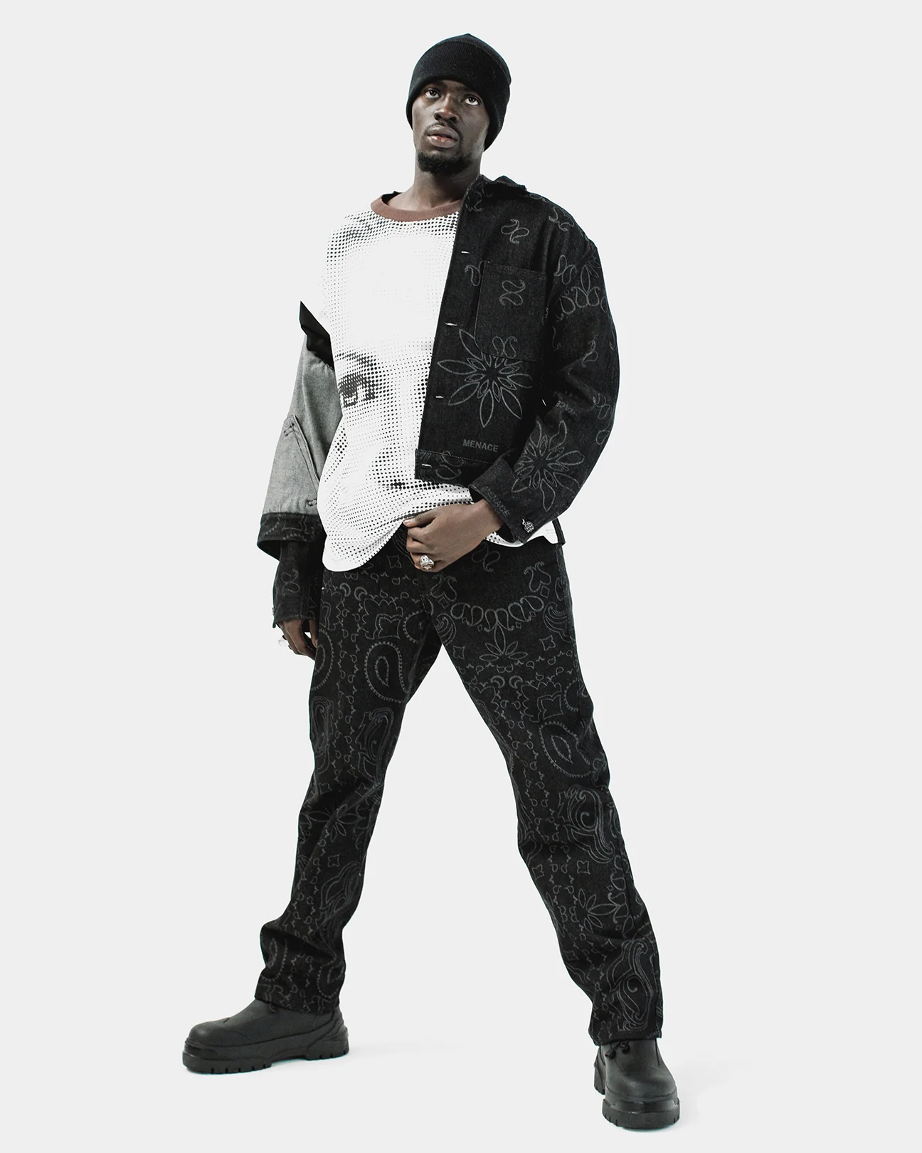 LASER ENGRAVED PAISLEY DENIM PANTS - Image 6