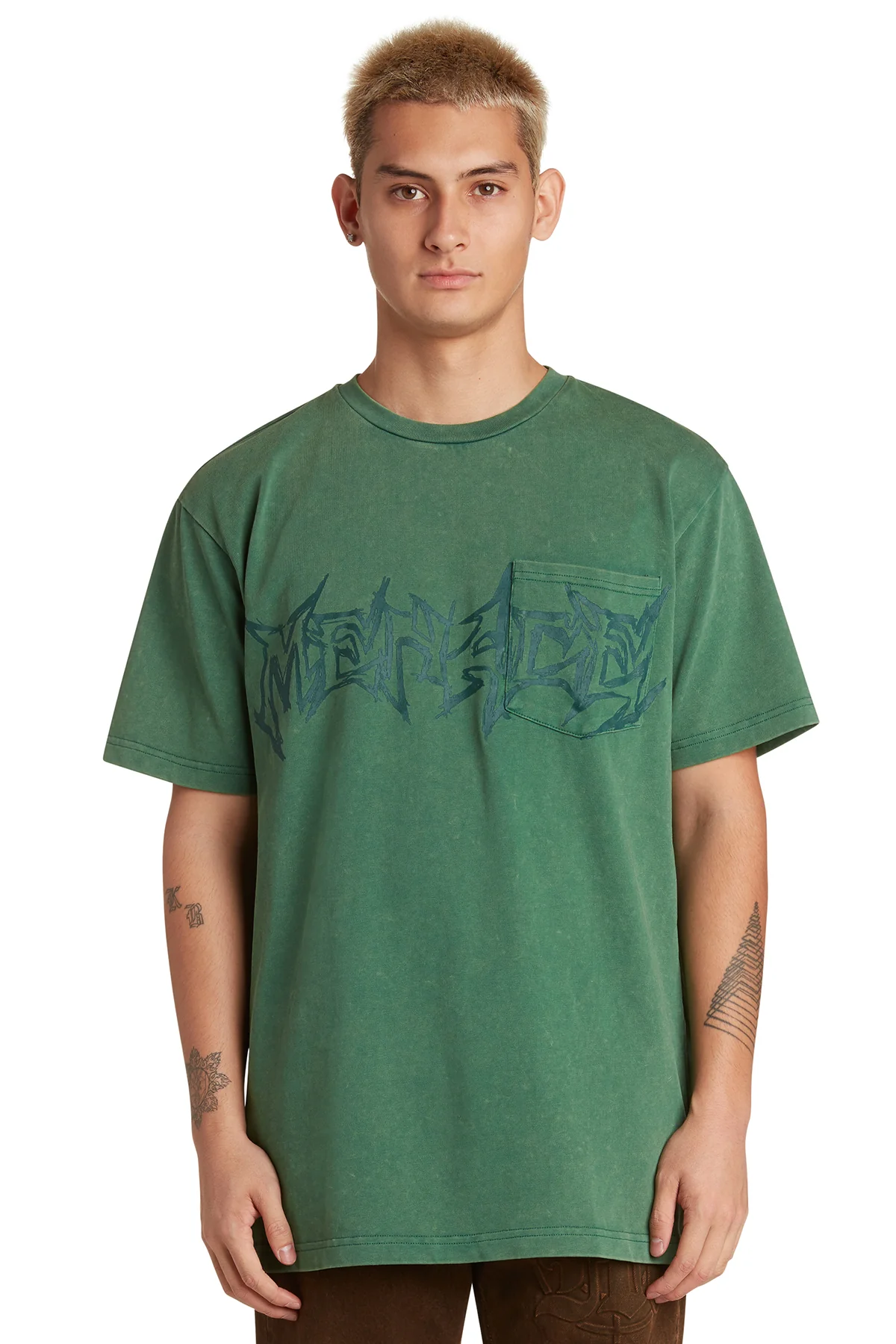 GOD WILLING POCKET T-SHIRT GREEN - Image 5