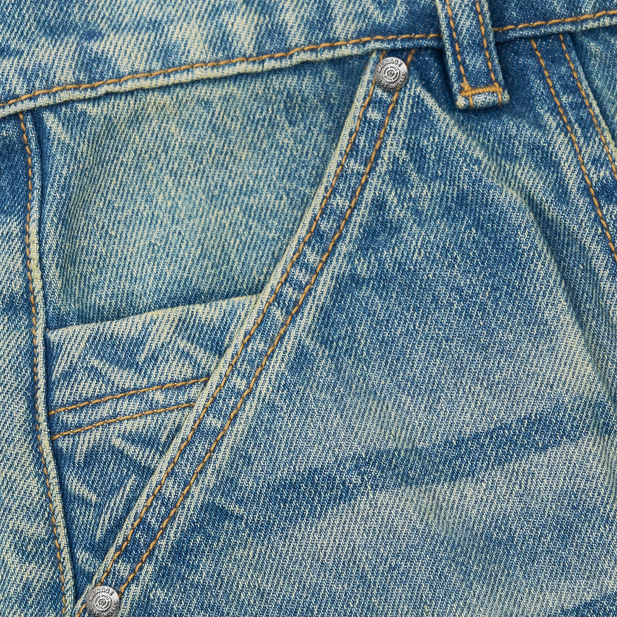 STEEL EMBOSSED DENIM CARPENTER SHORTS - Image 7
