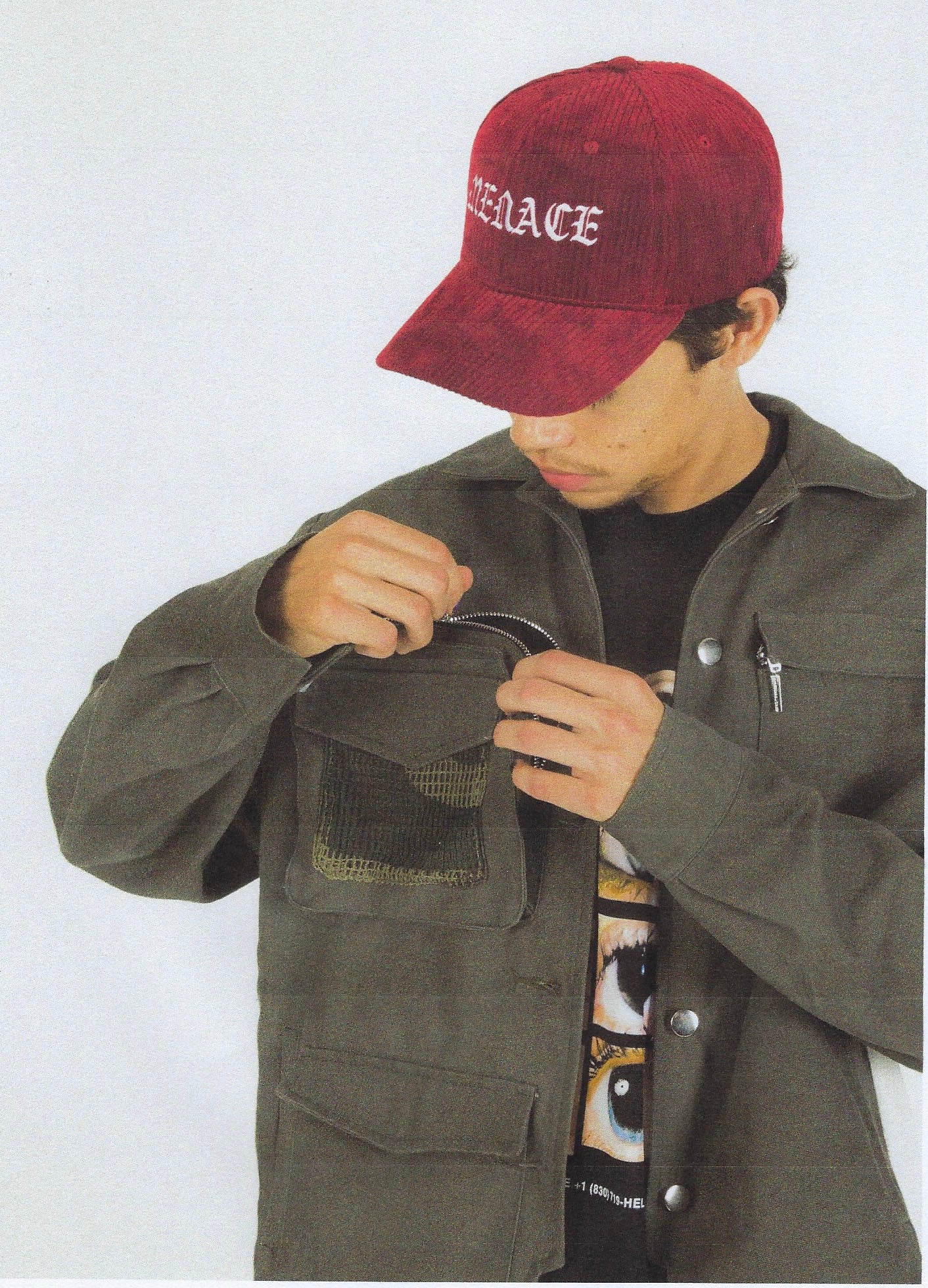 NO ONE IN THE WORLD OWES YOU SHIT CORDUROY LOGO CAP - Image 3