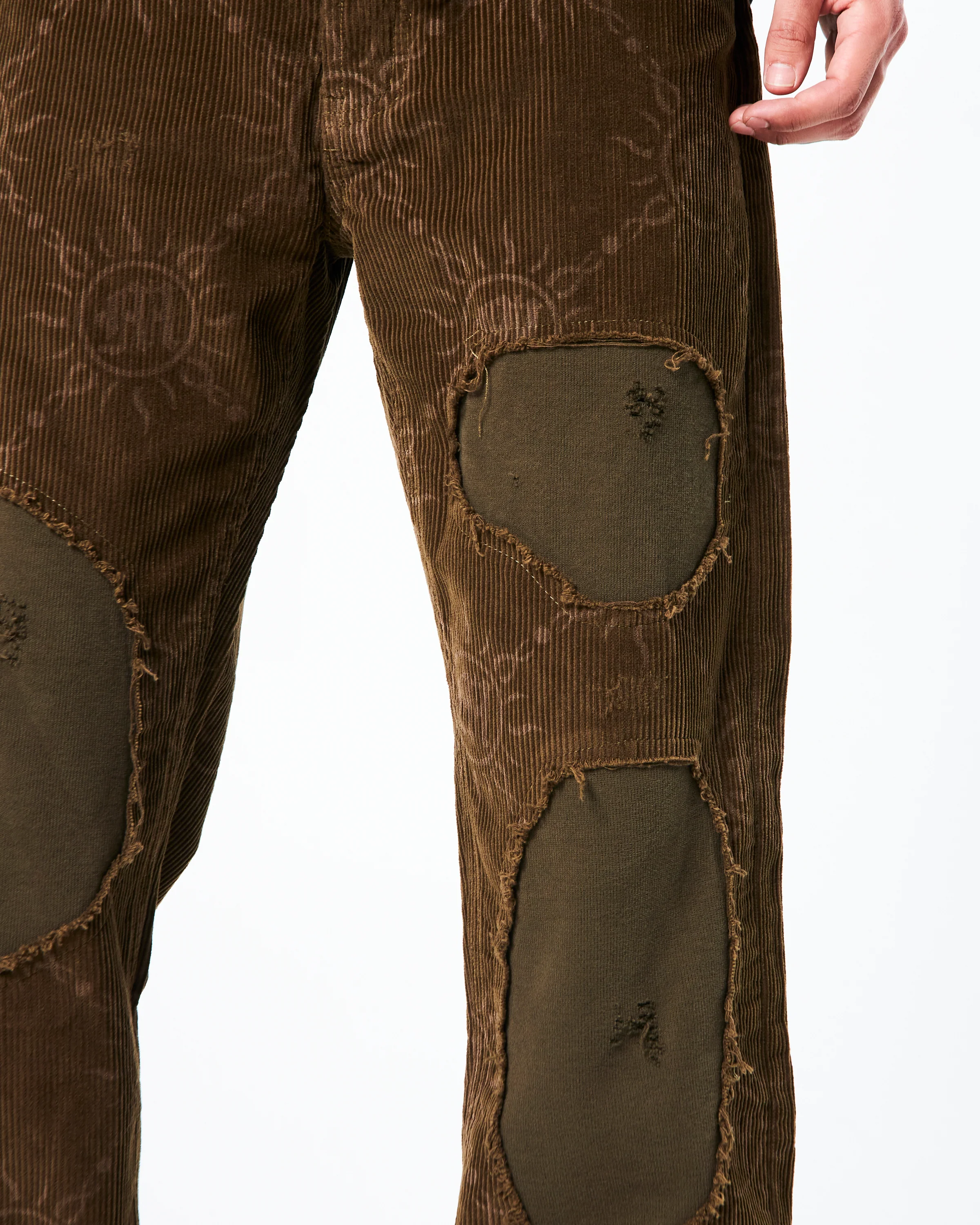 MONOGRAM CORDUROY DISTRESSED PANTS - Image 5