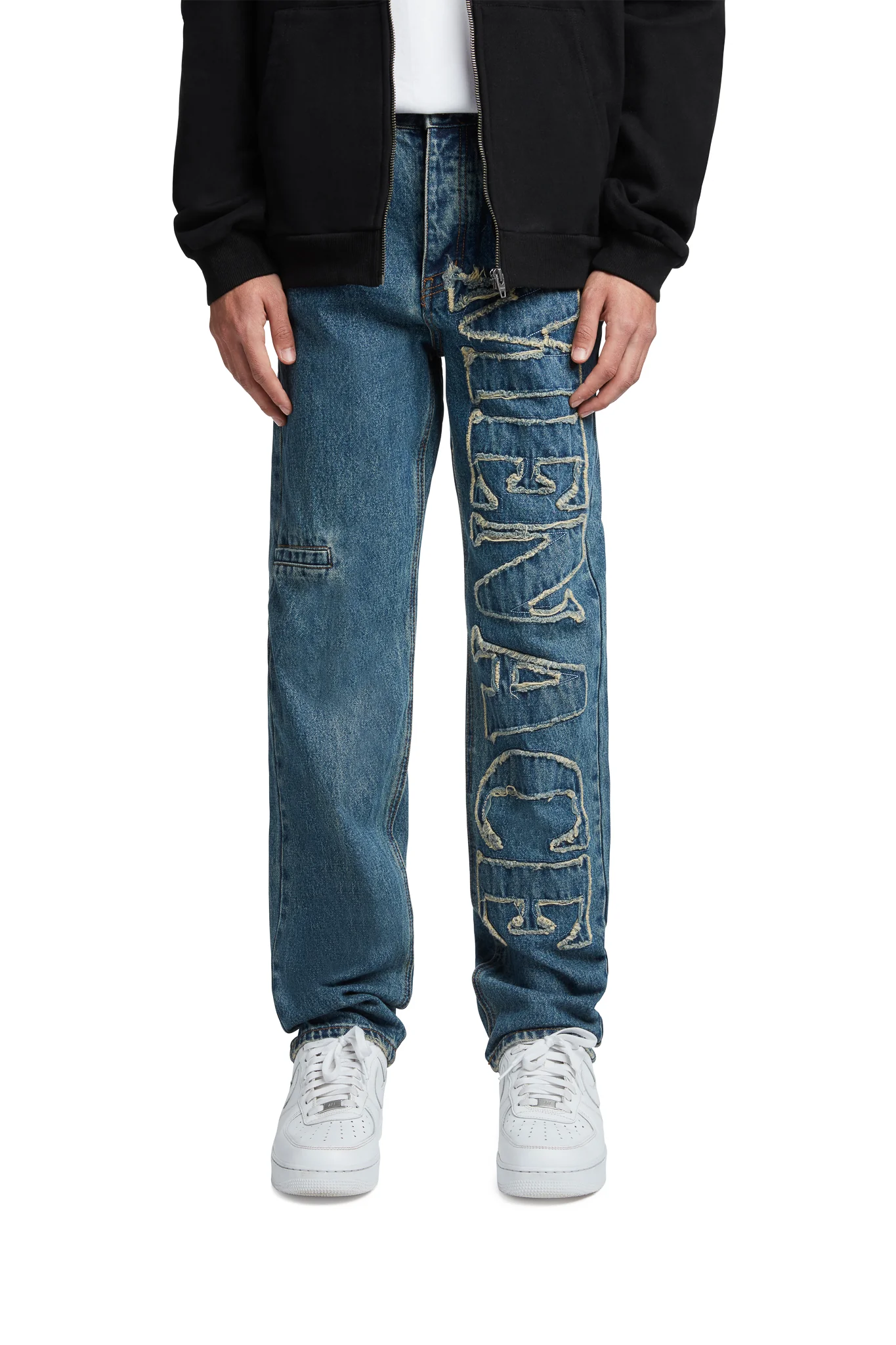 DISTRESSED STENCIL DENIM PANTS - Image 2