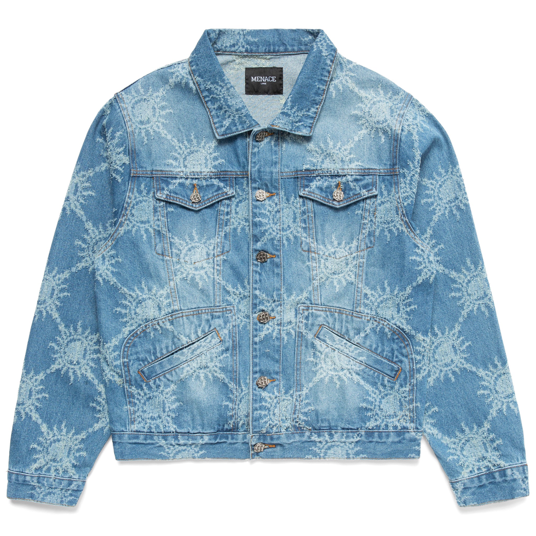 DISTRESSED MONOGRAM DENIM JACKET