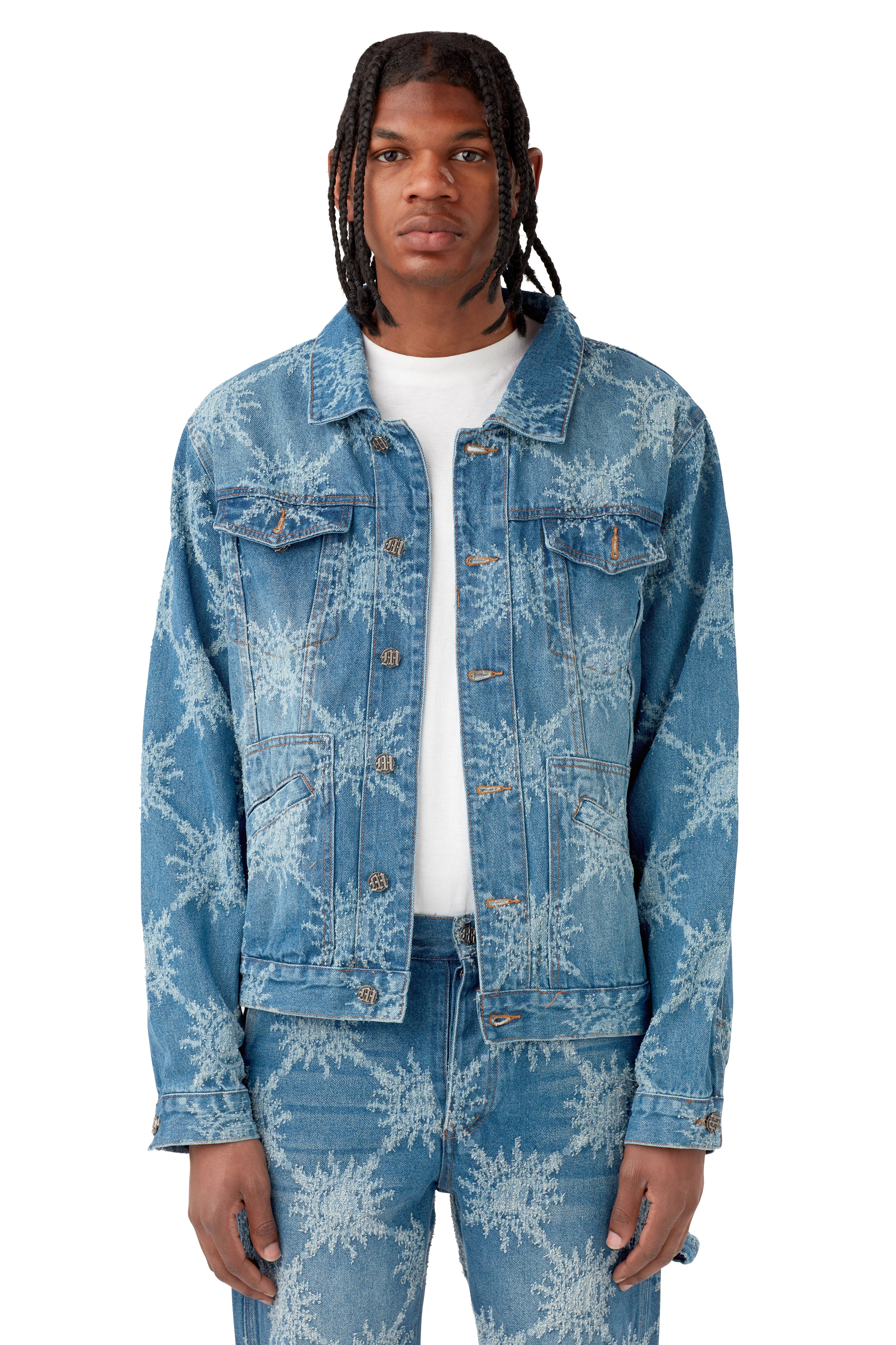 DISTRESSED MONOGRAM DENIM JACKET - Image 3