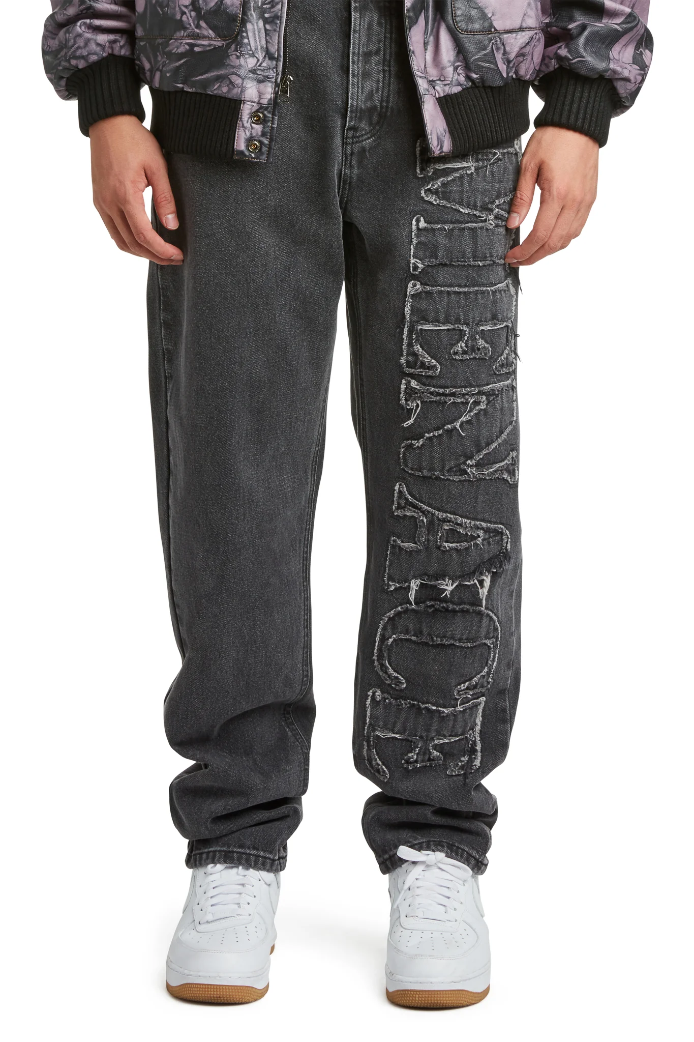 DISTRESSED STENCIL DENIM PANTS - Image 3