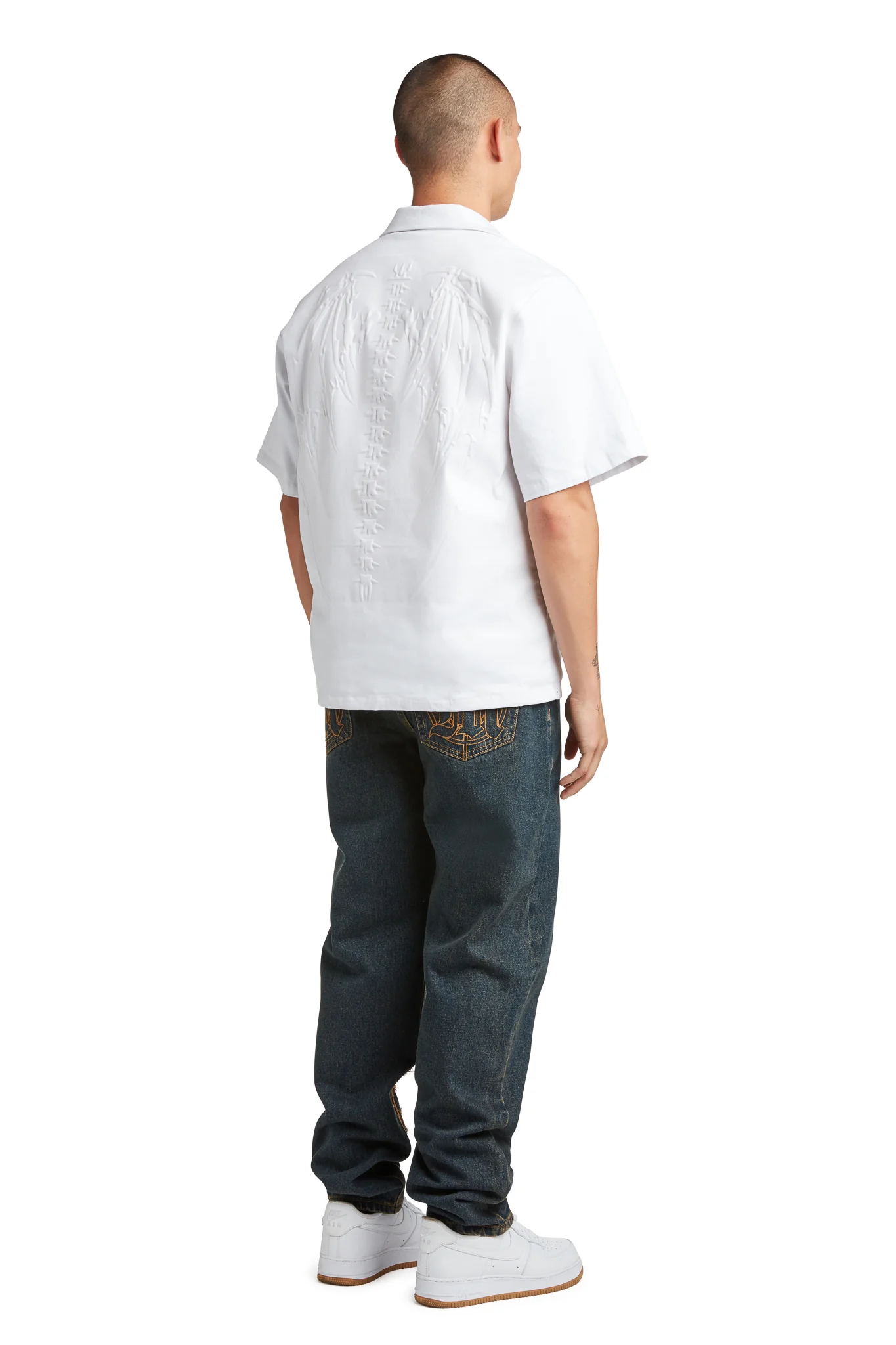 DISTRESSED STENCIL DENIM PANTS - Image 5