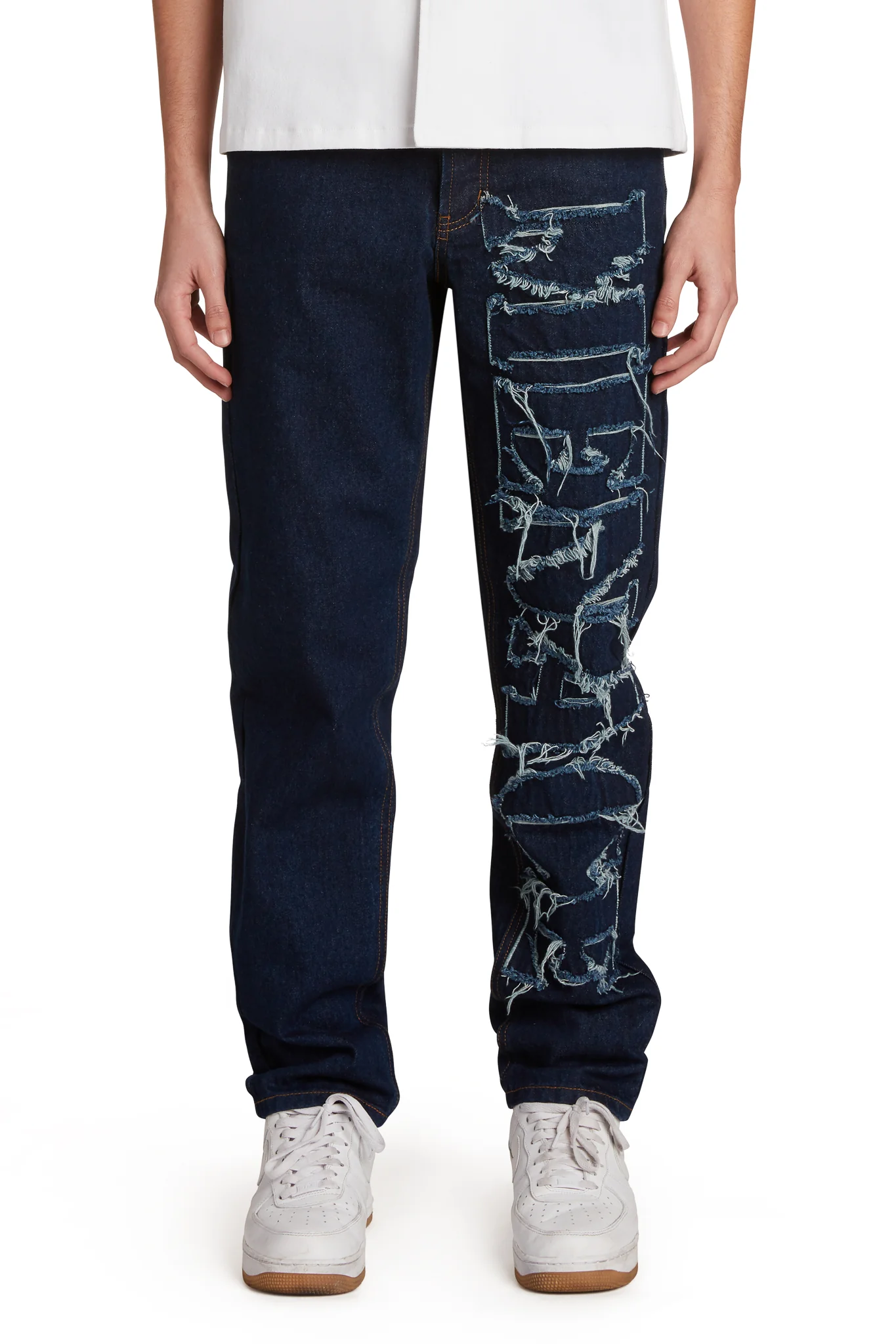 DISTRESSED STENCIL DENIM PANTS - Image 3