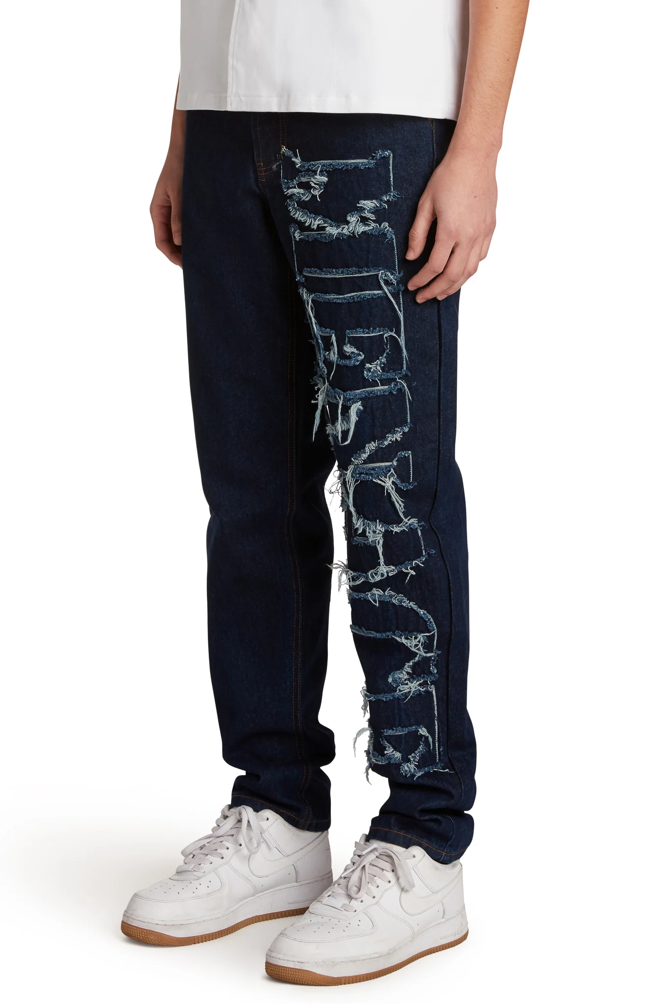 DISTRESSED STENCIL DENIM PANTS - Image 4