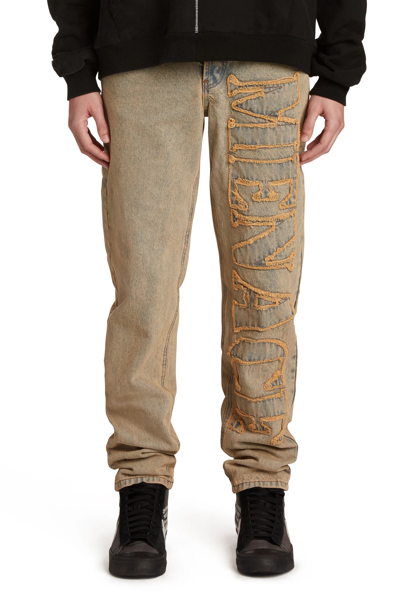 DISTRESSED STENCIL DENIM PANTS - Image 3