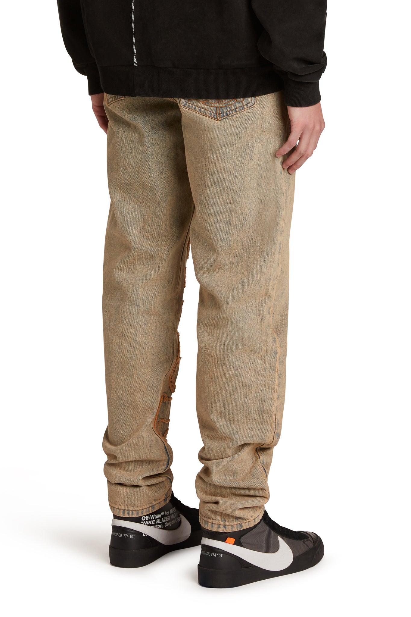 DISTRESSED STENCIL DENIM PANTS - Image 5