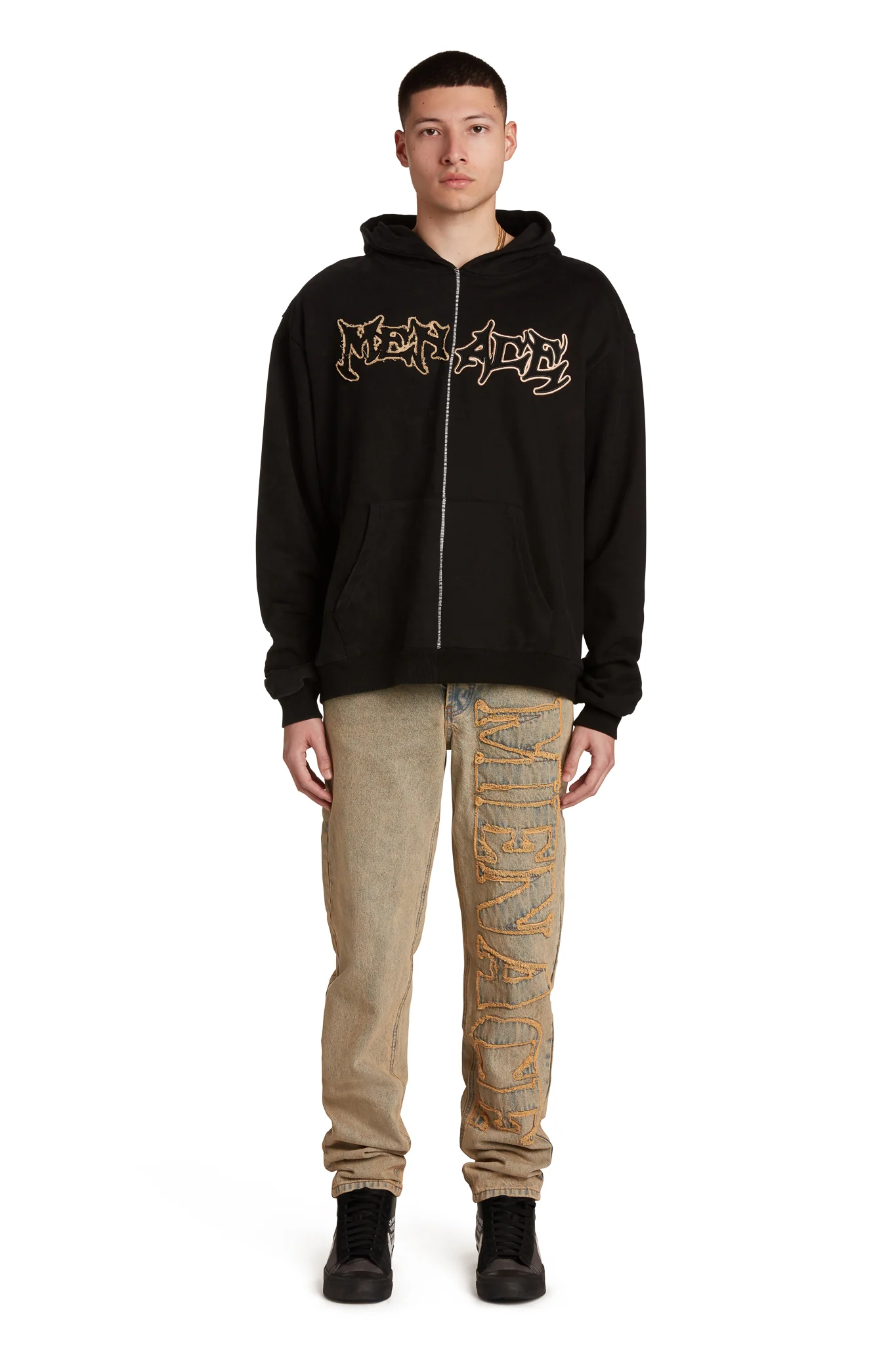 DISTRESSED STENCIL DENIM PANTS - Image 6