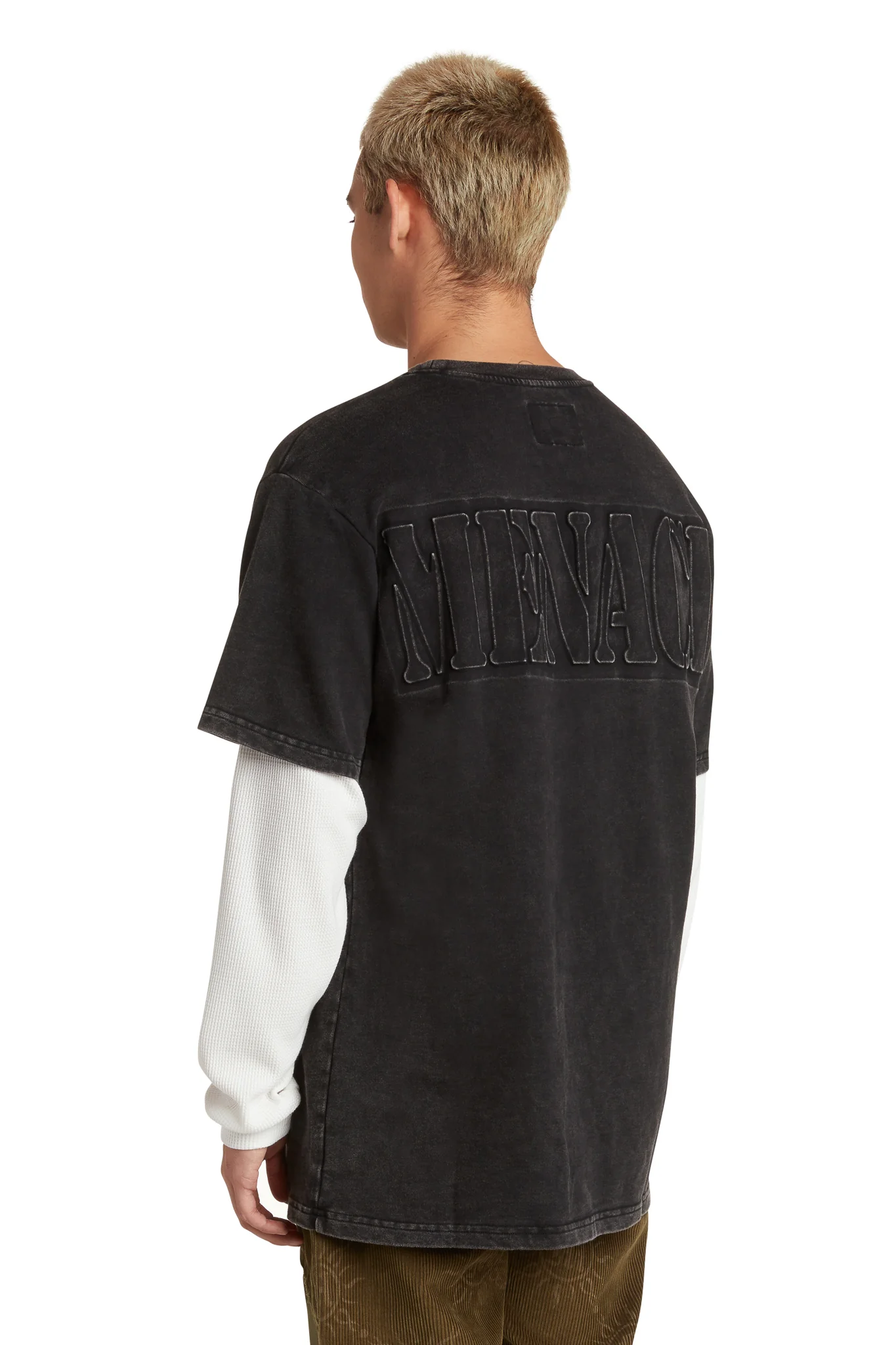 EMBOSSED LAYERED TERRY POCKET T-SHIRT - Image 4