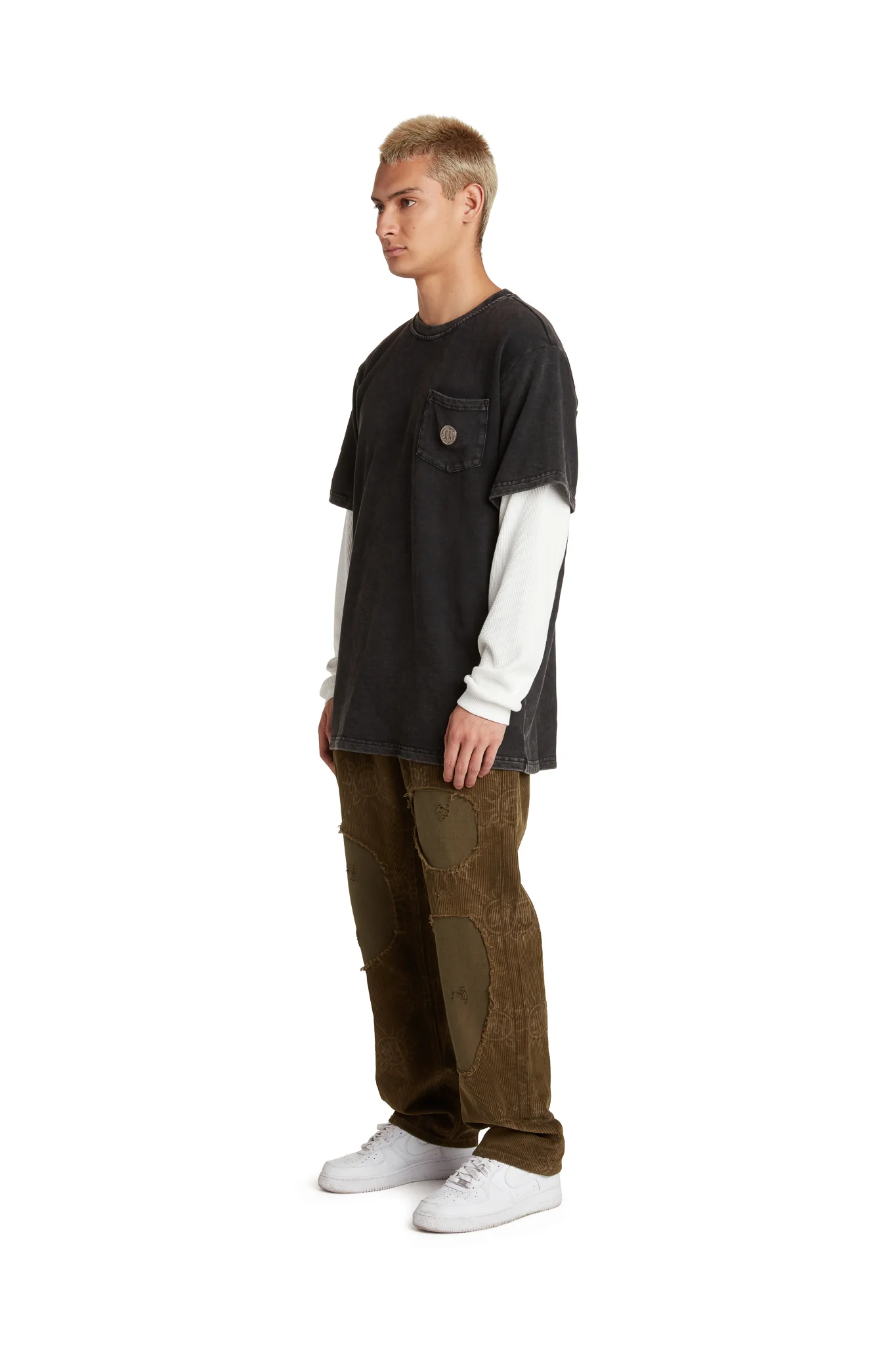 EMBOSSED LAYERED TERRY POCKET T-SHIRT - Image 6