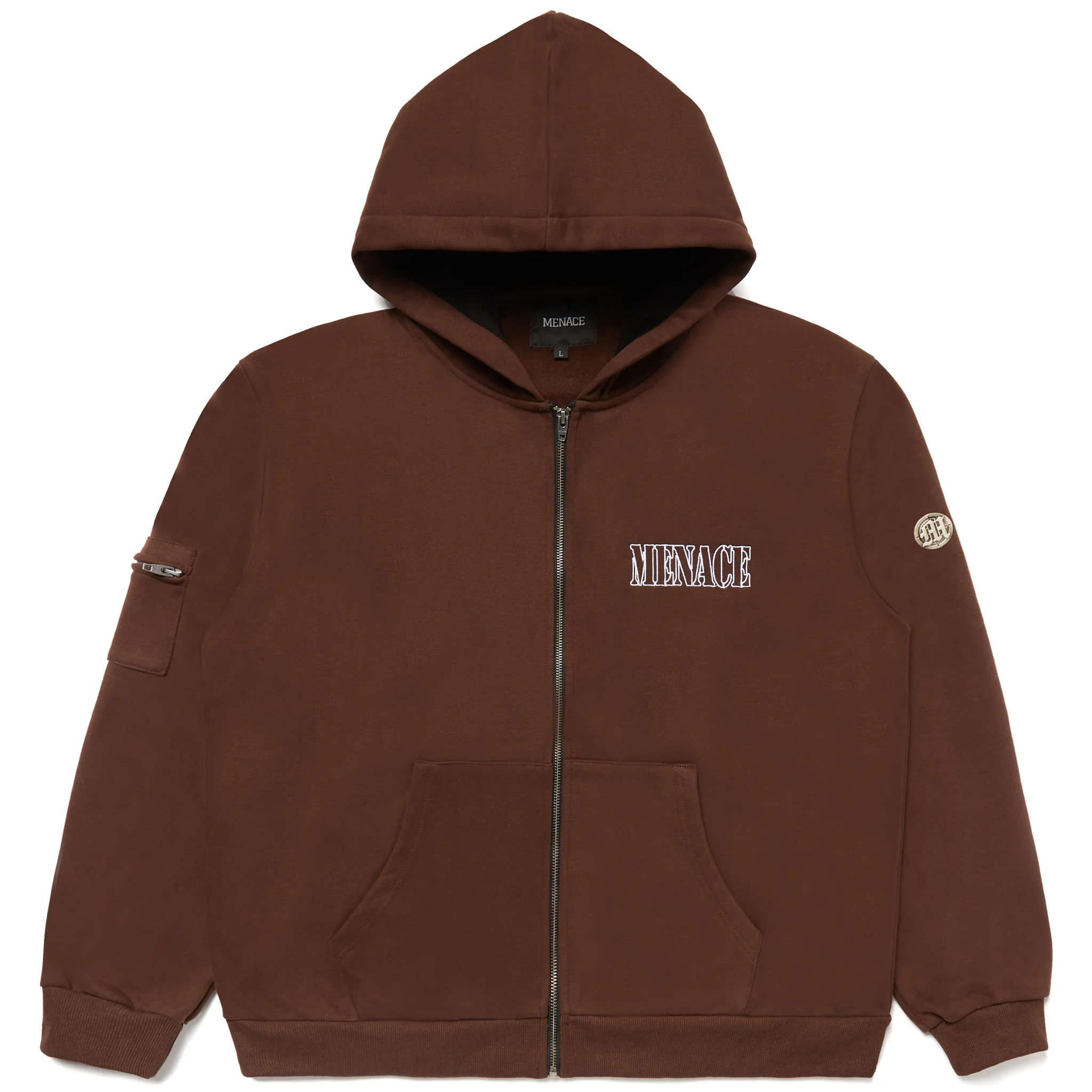 EMBROIDERED LOGO ZIP-UP HOODIE