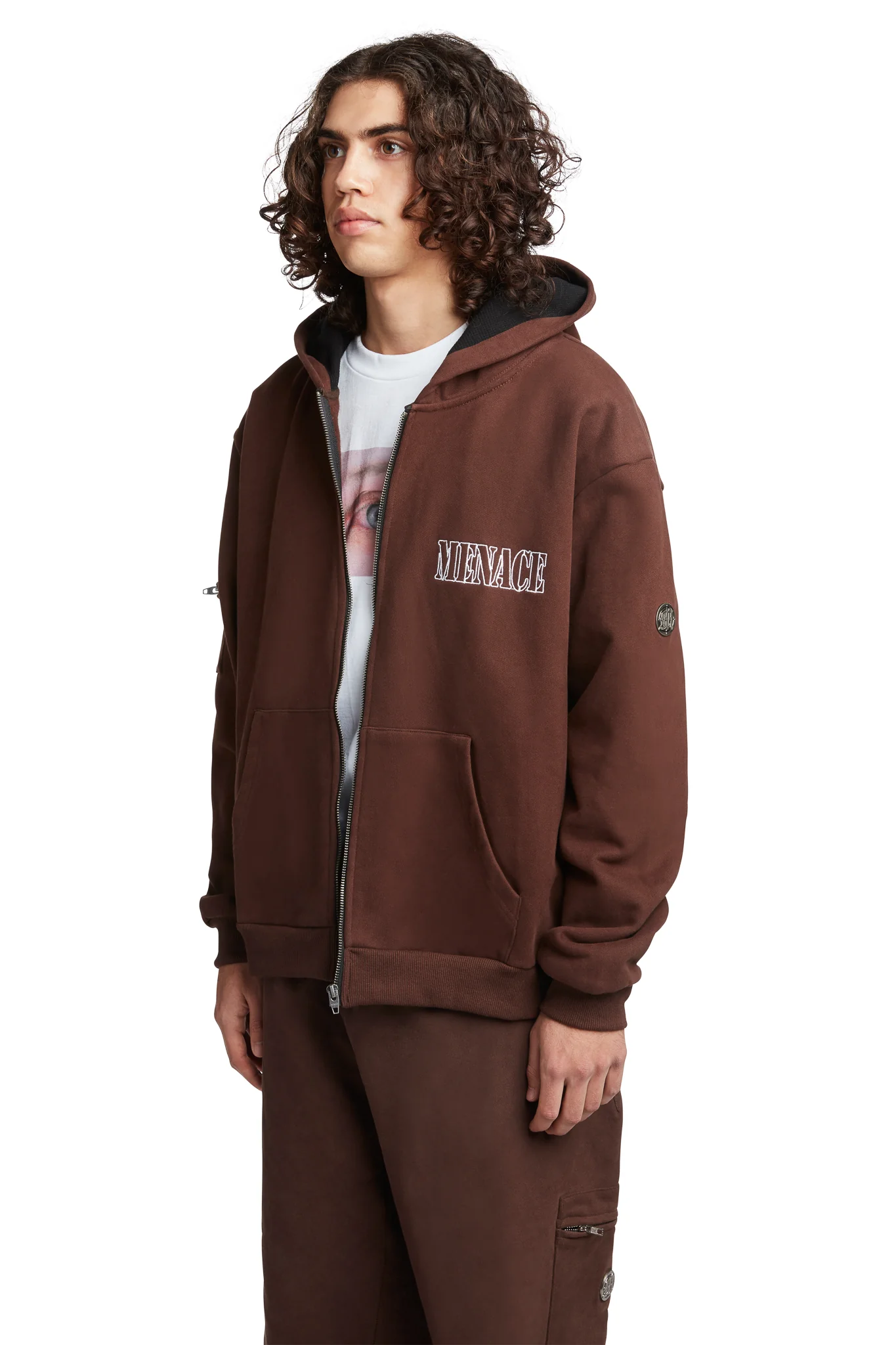 EMBROIDERED LOGO ZIP-UP HOODIE - Image 3