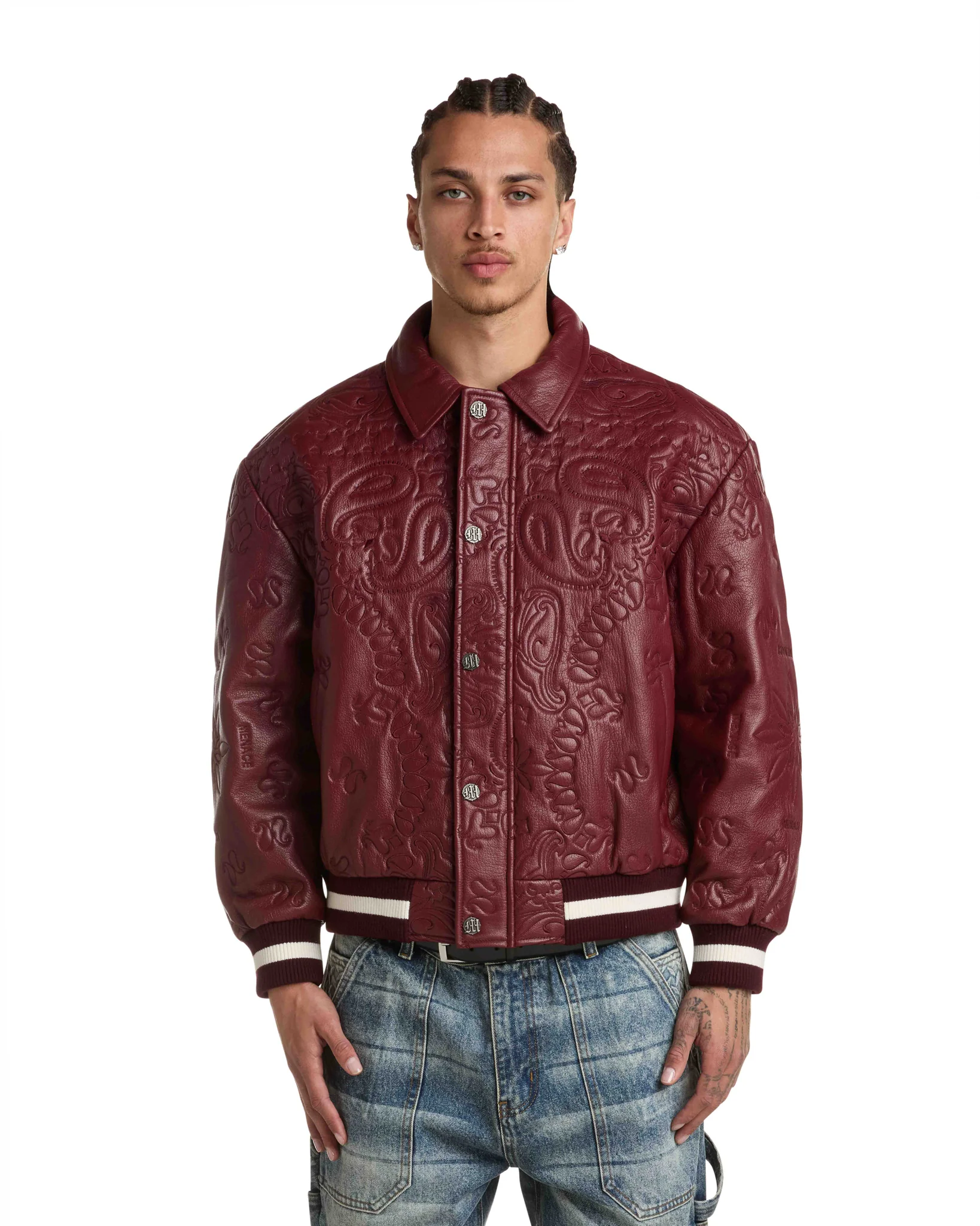 GENUINE LAMBSKIN LEATHER PAISLEY JACKET - Image 3