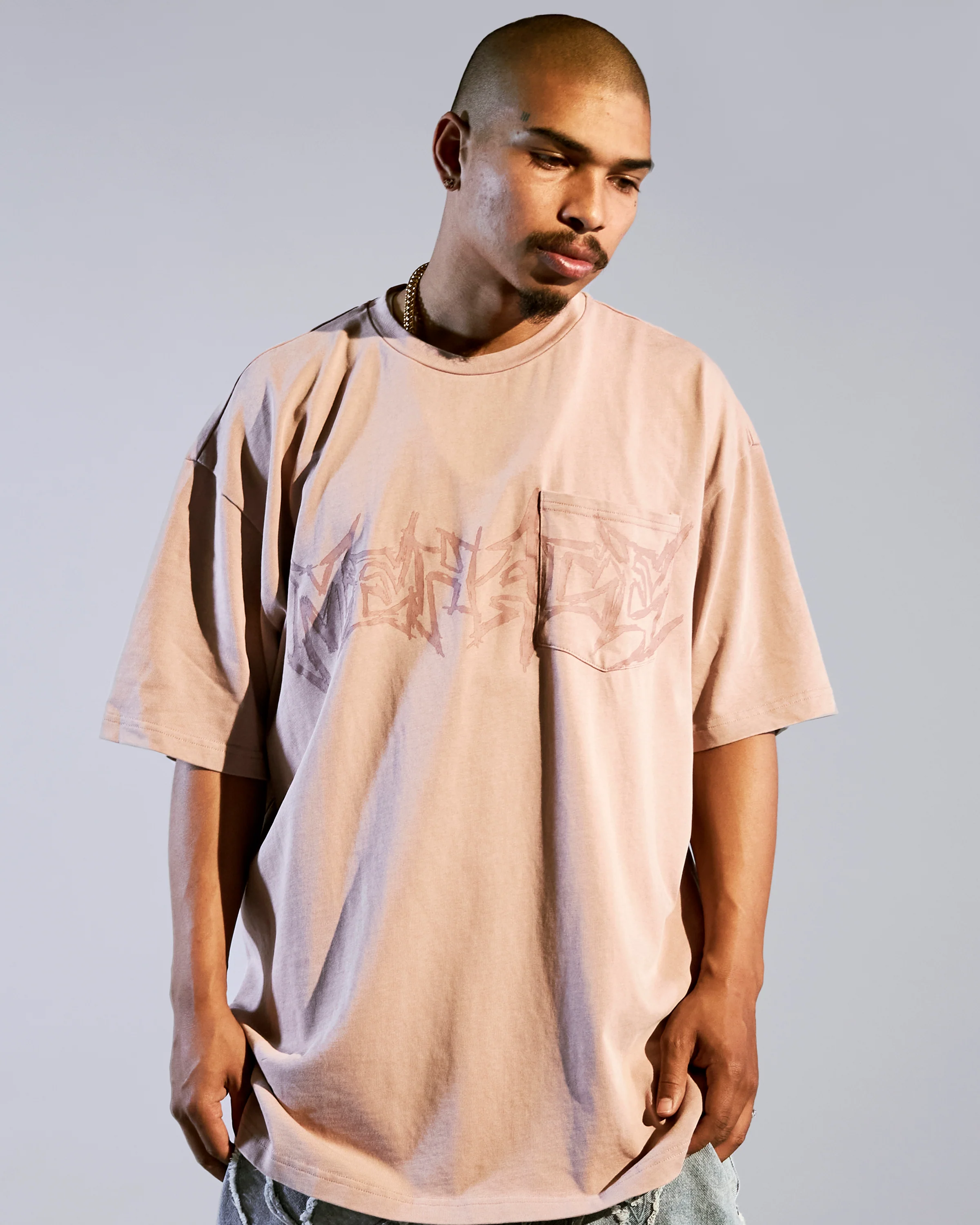 GOD WILLING POCKET T-SHIRT PINK - Image 5