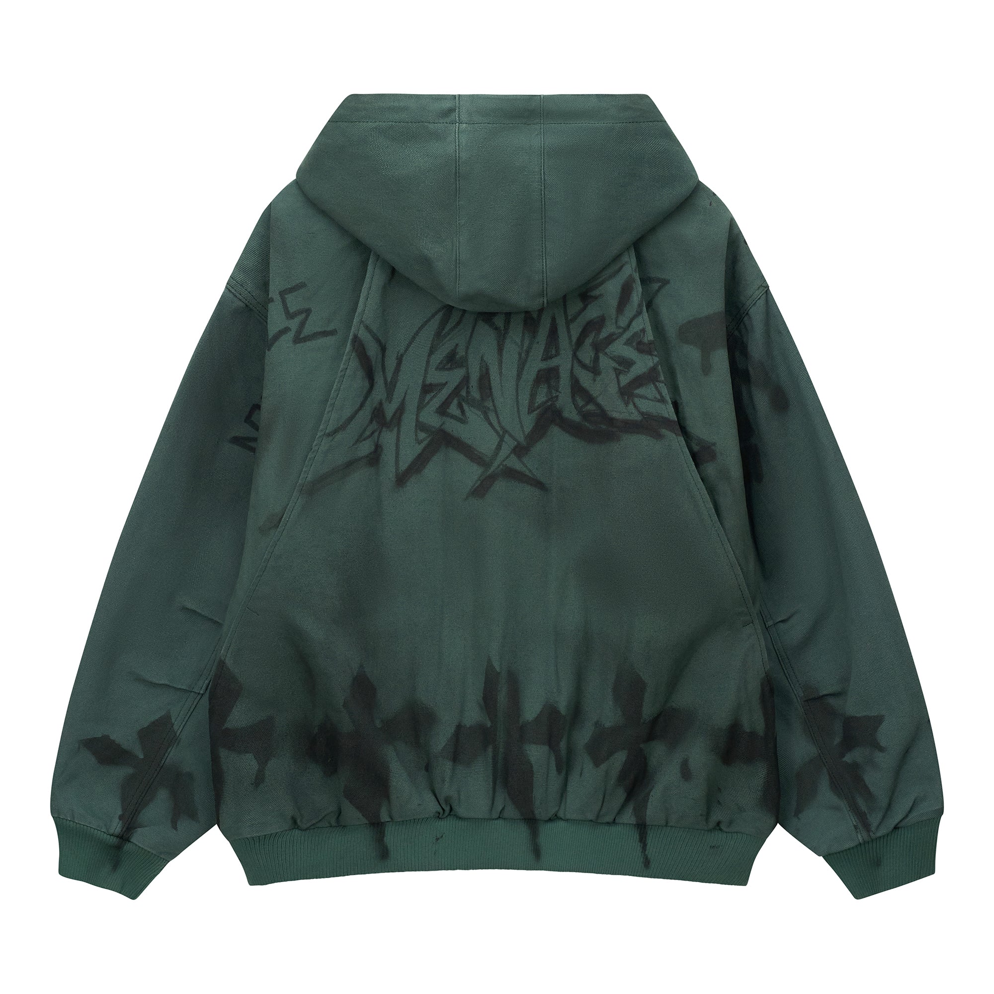 GRAFFITI STEEL EMBOSSED CANVAS HOODED JACKET - Image 2