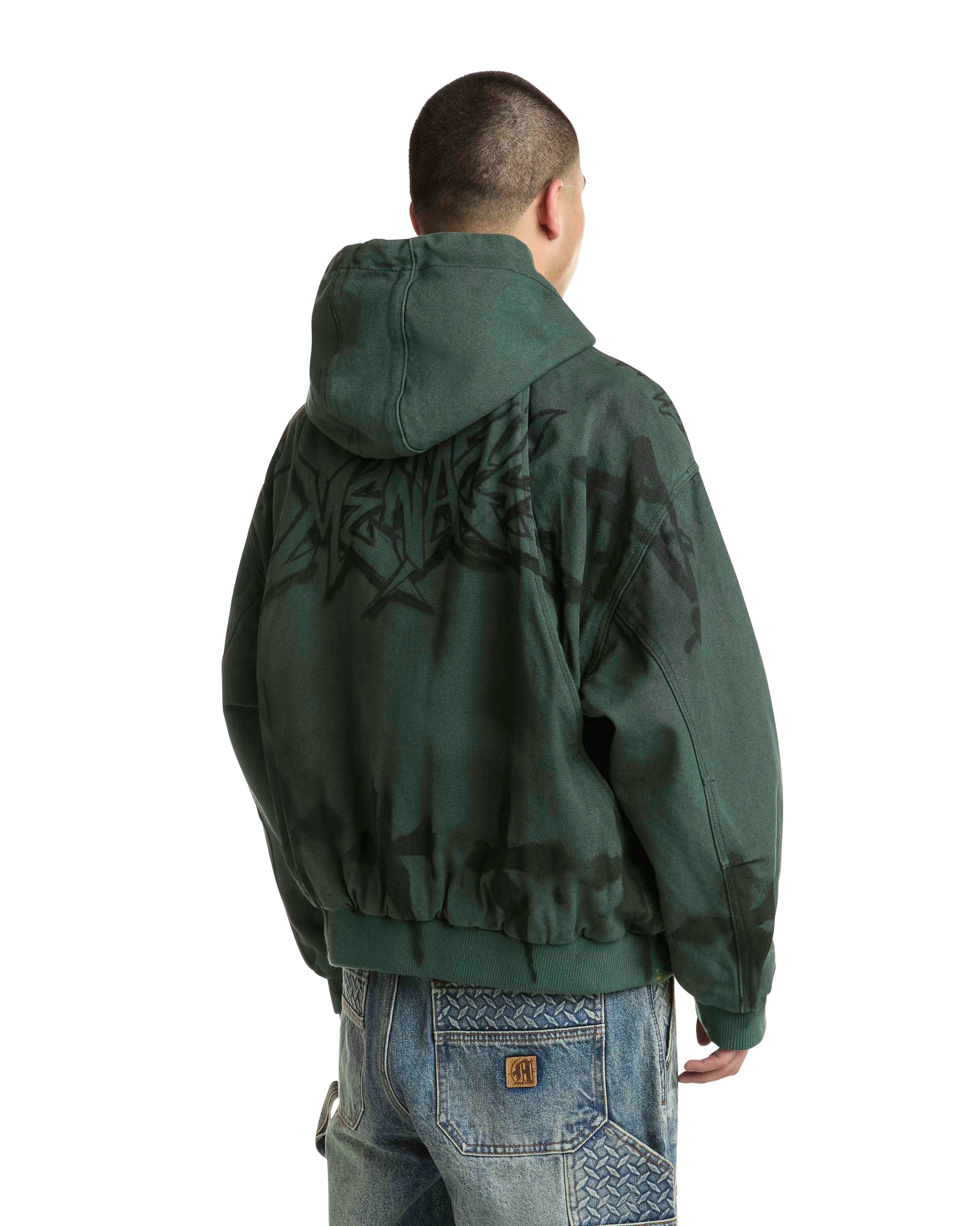 GRAFFITI STEEL EMBOSSED CANVAS HOODED JACKET - Image 4