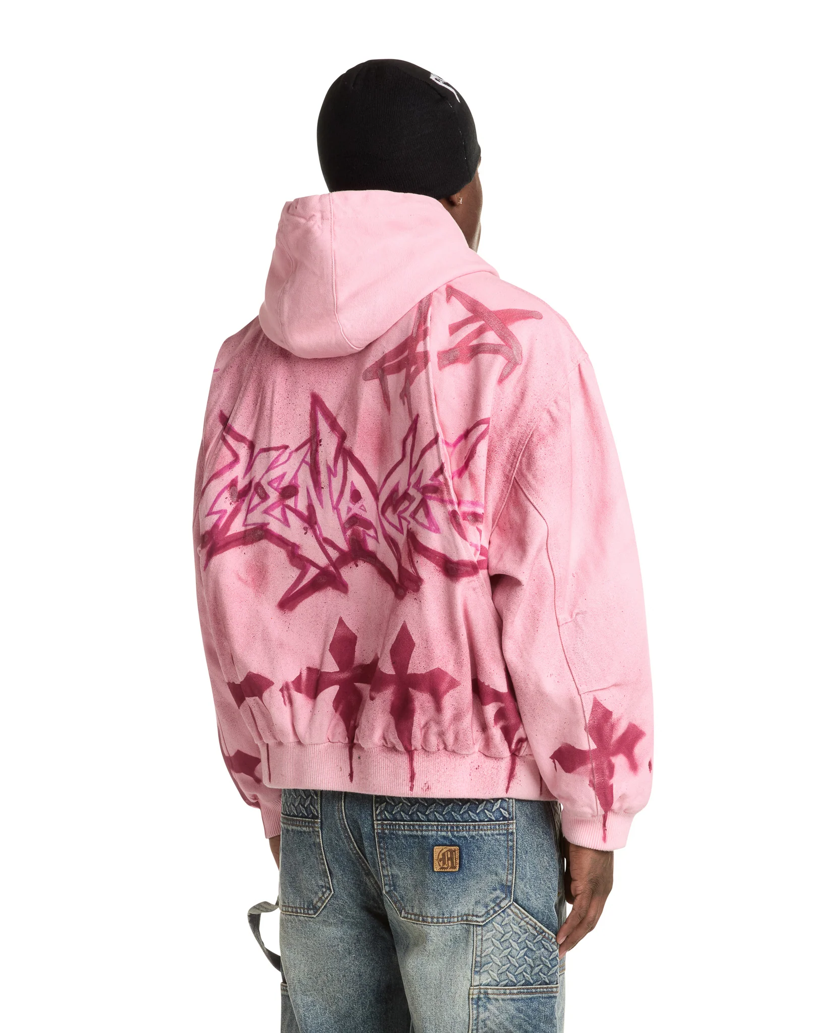 GRAFFITI STEEL EMBOSSED CANVAS HOODED JACKET - Image 4