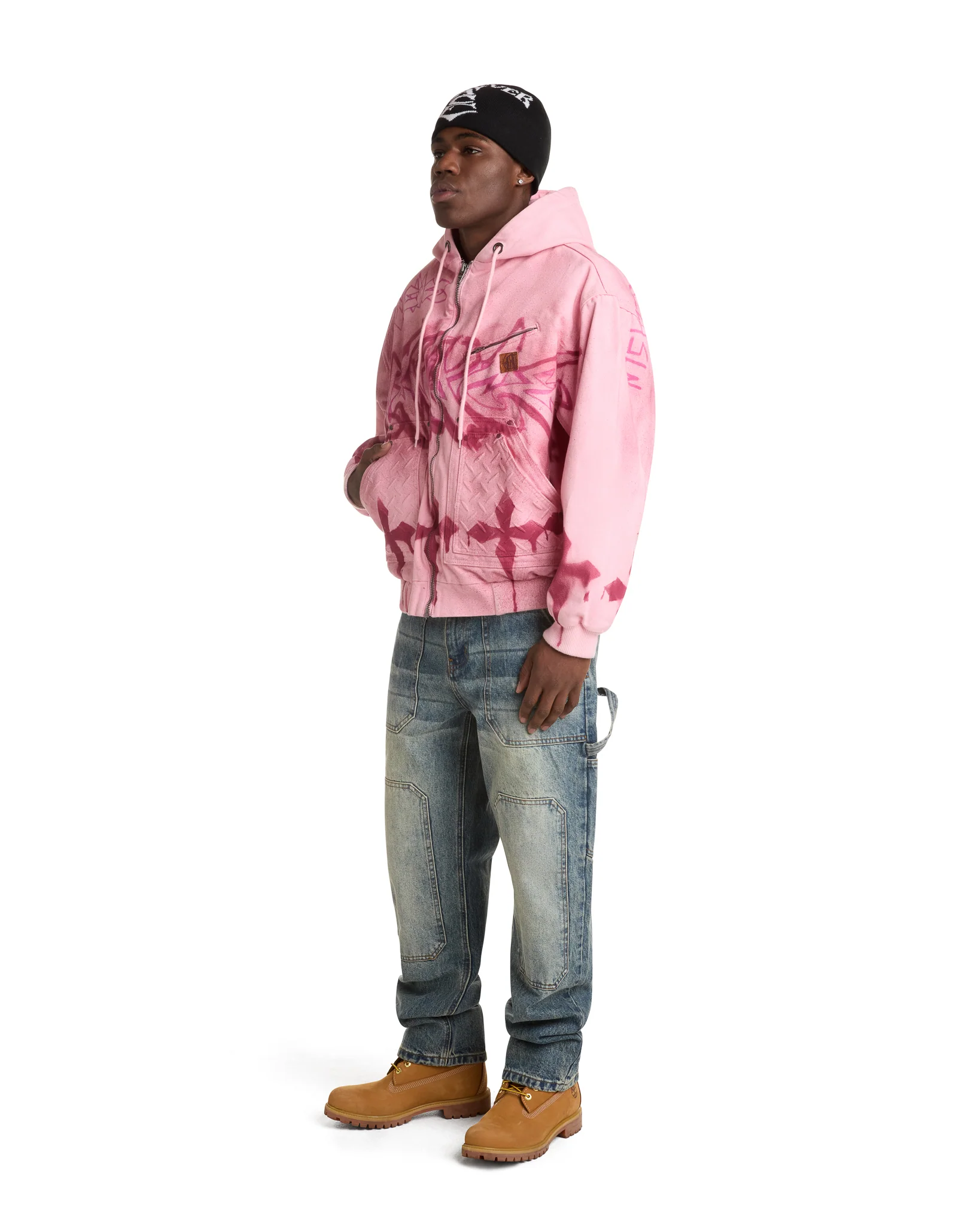 GRAFFITI STEEL EMBOSSED CANVAS HOODED JACKET - Image 5