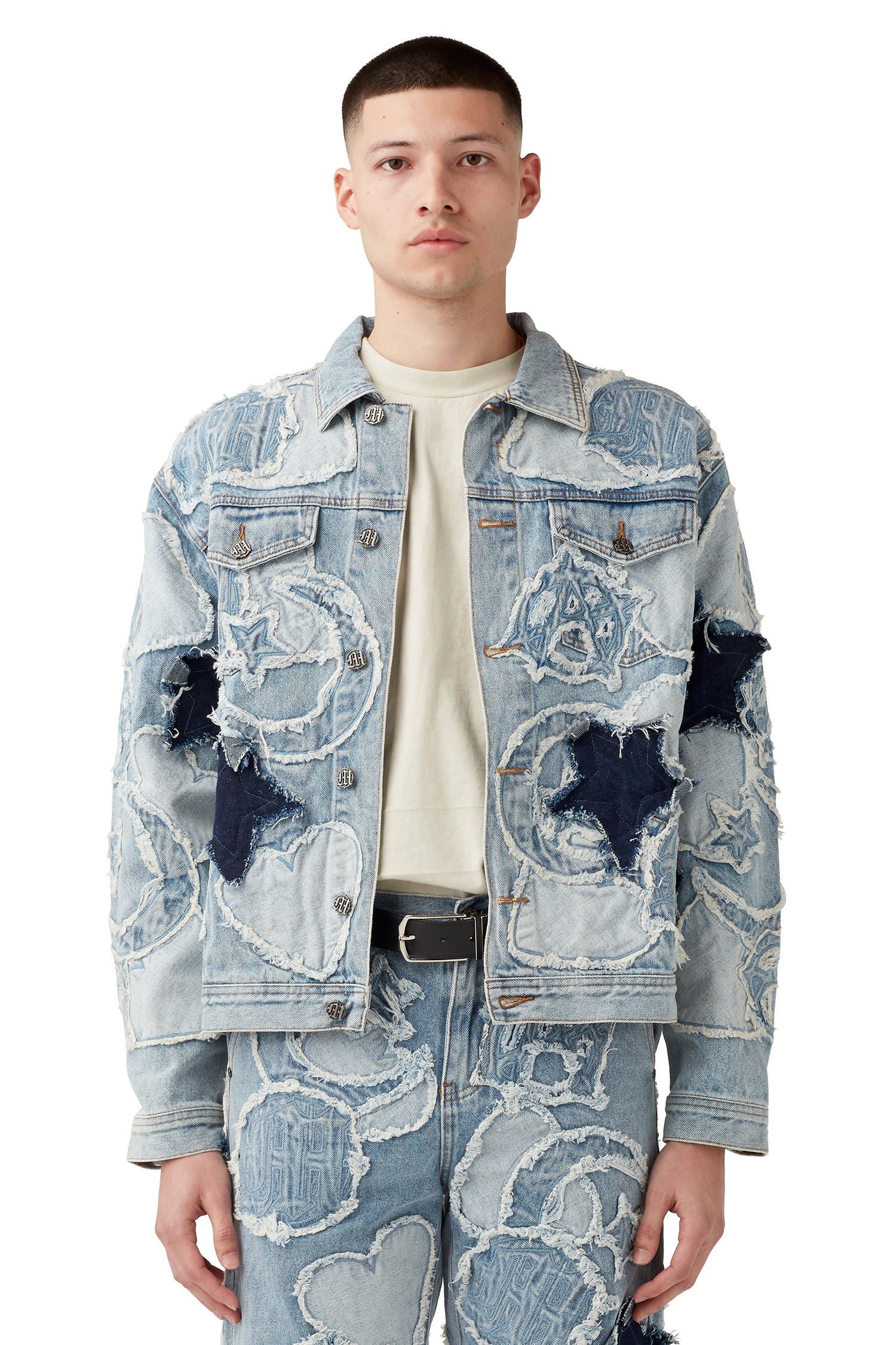 ICONOGRAPHY DENIM PATCH WORK JACKET - Image 3