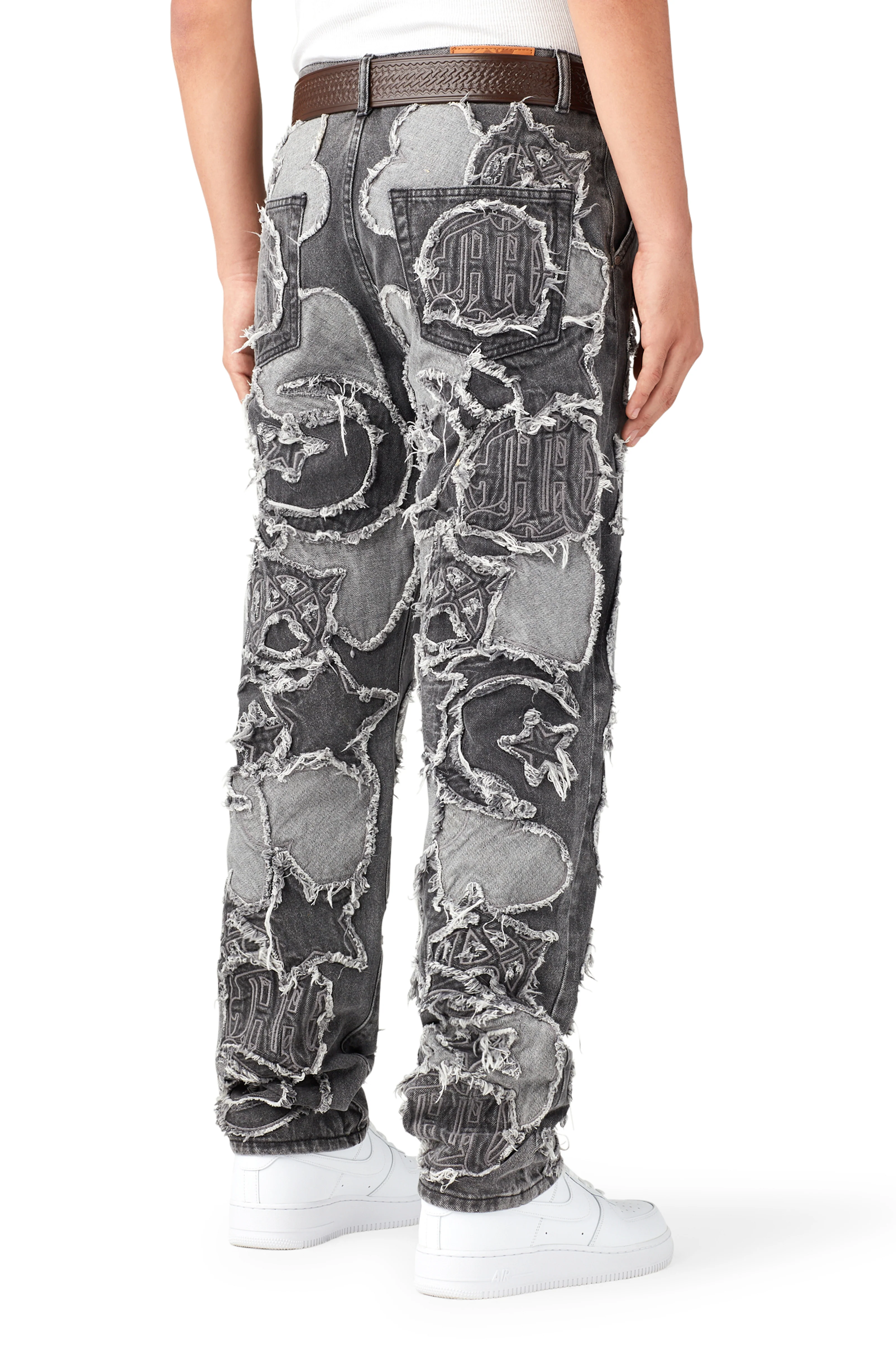 ICONOGRAPHY DENIM PATCH WORK PANTS - Image 5
