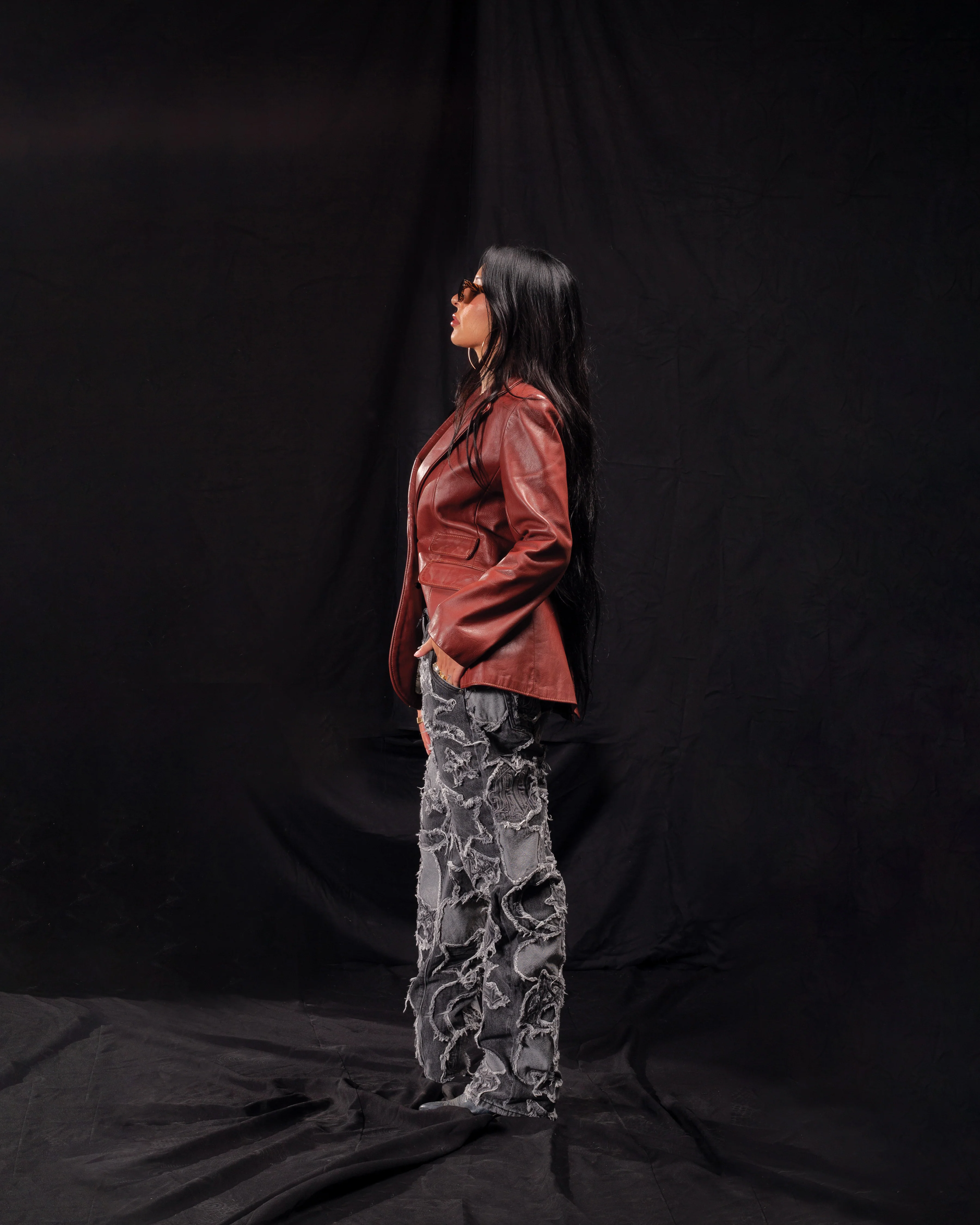 ICONOGRAPHY DENIM PATCH WORK PANTS - Image 9