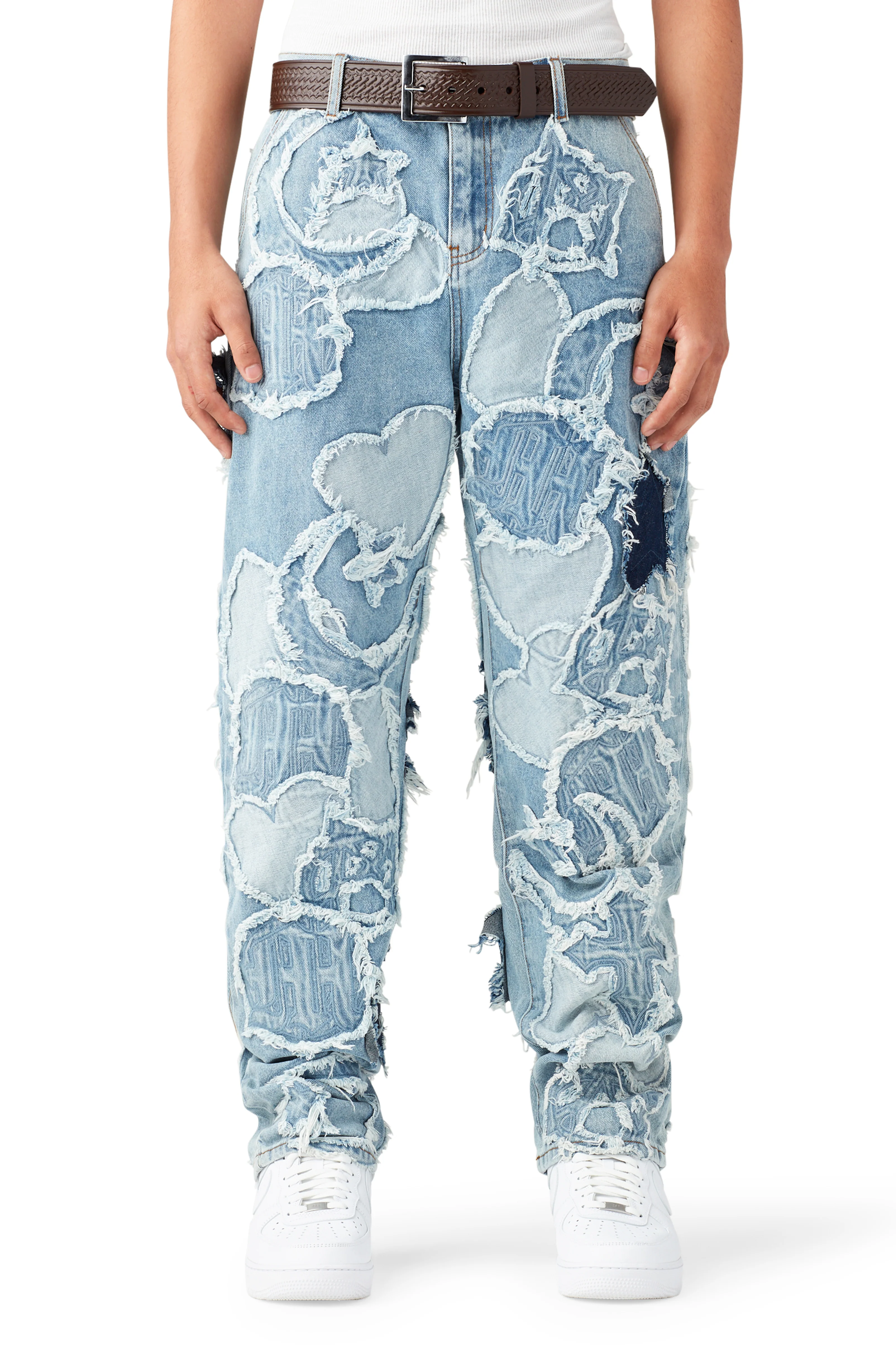 ICONOGRAPHY DENIM PATCH WORK PANTS - Image 3