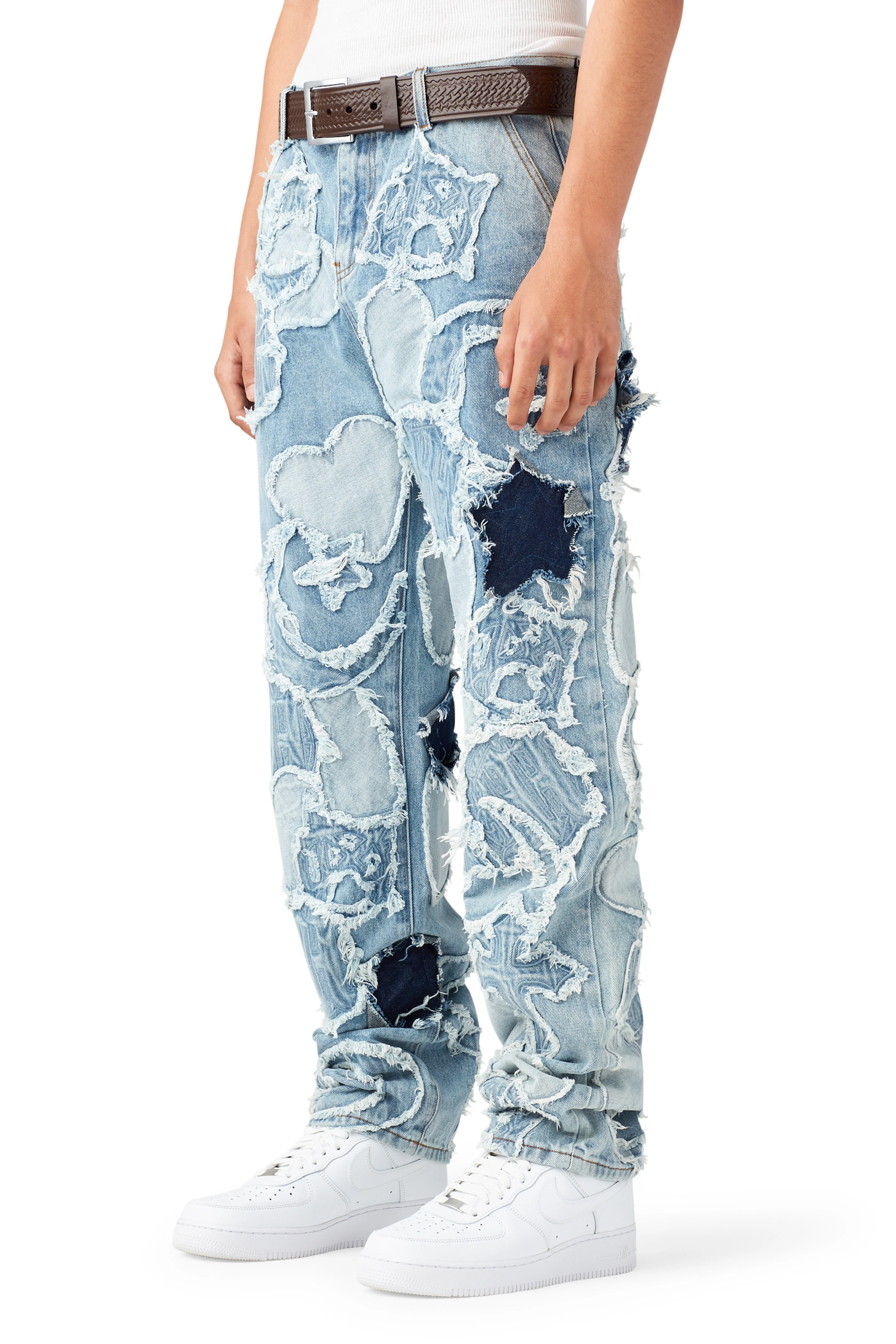 ICONOGRAPHY DENIM PATCH WORK PANTS - Image 4