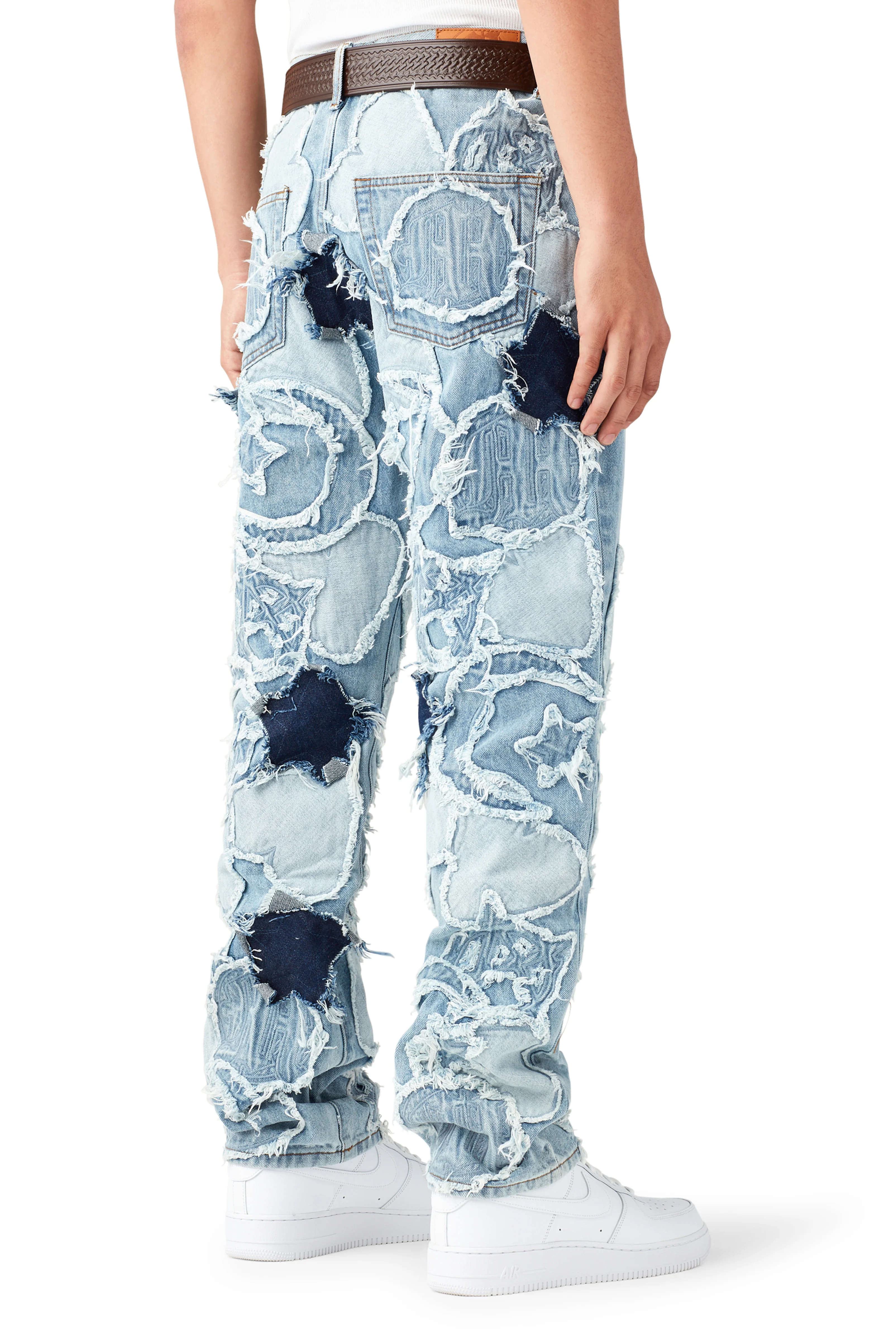 ICONOGRAPHY DENIM PATCH WORK PANTS - Image 5