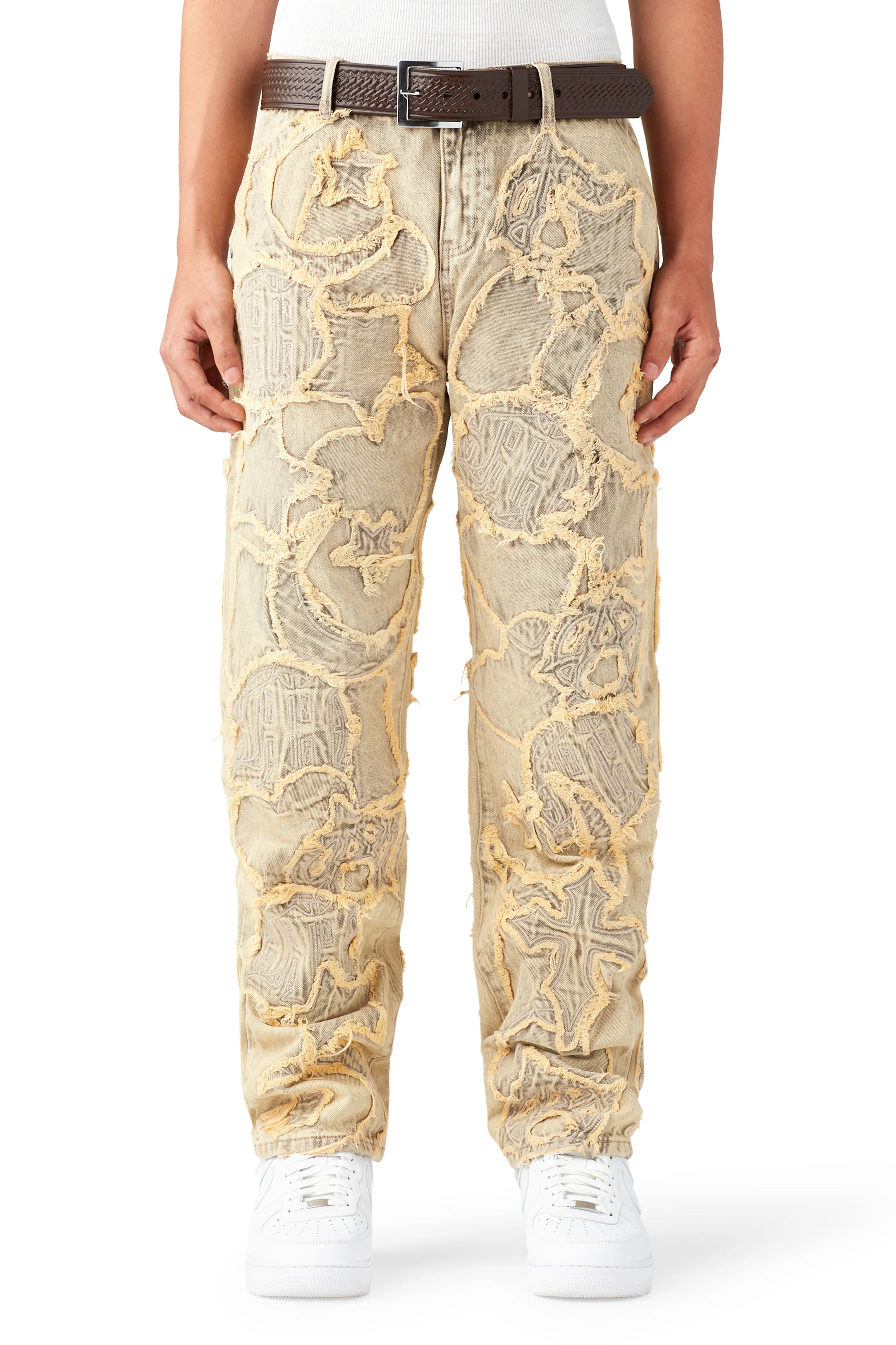 ICONOGRAPHY DENIM PATCH WORK PANTS - Image 3
