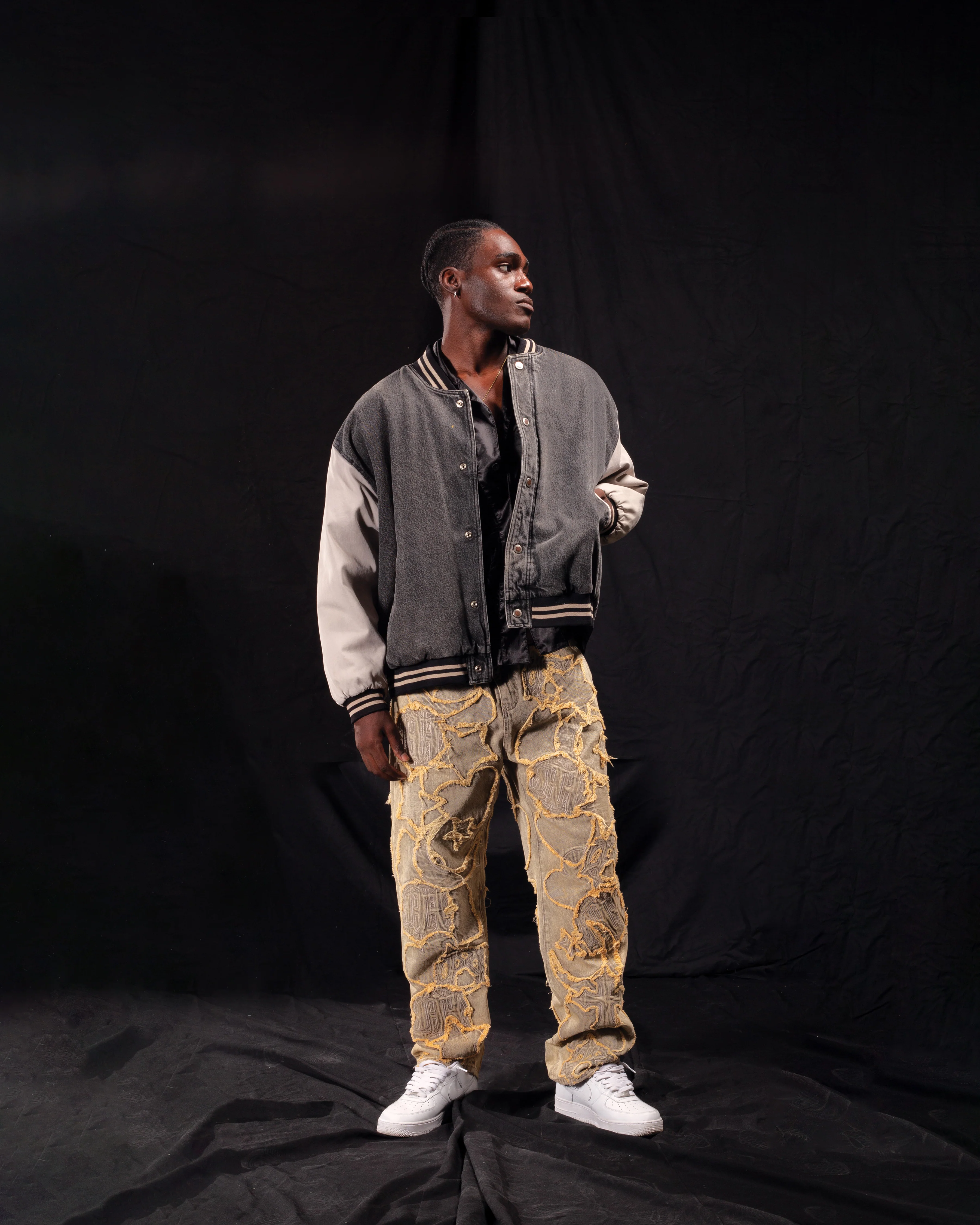 ICONOGRAPHY DENIM PATCH WORK PANTS - Image 7