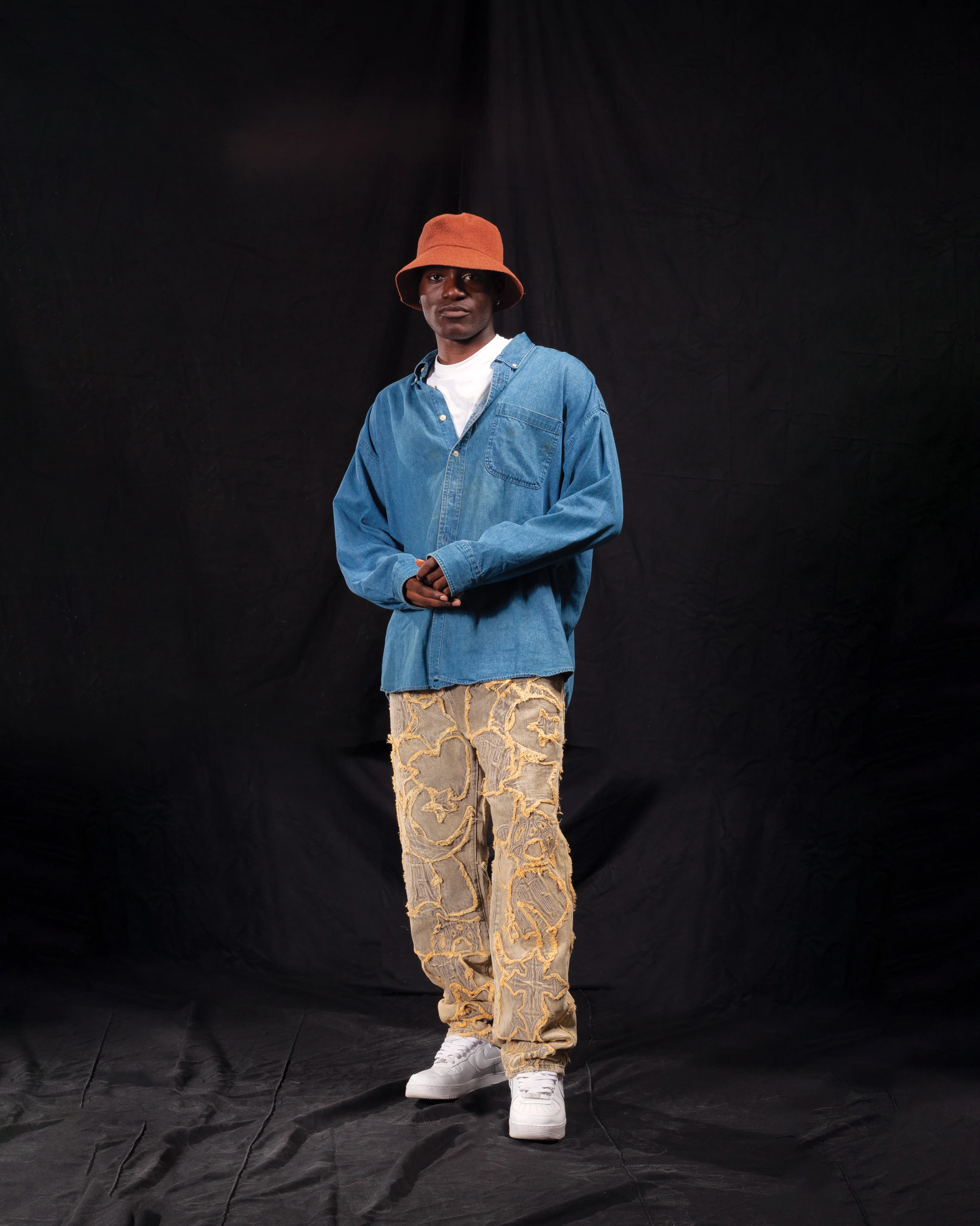 ICONOGRAPHY DENIM PATCH WORK PANTS - Image 9