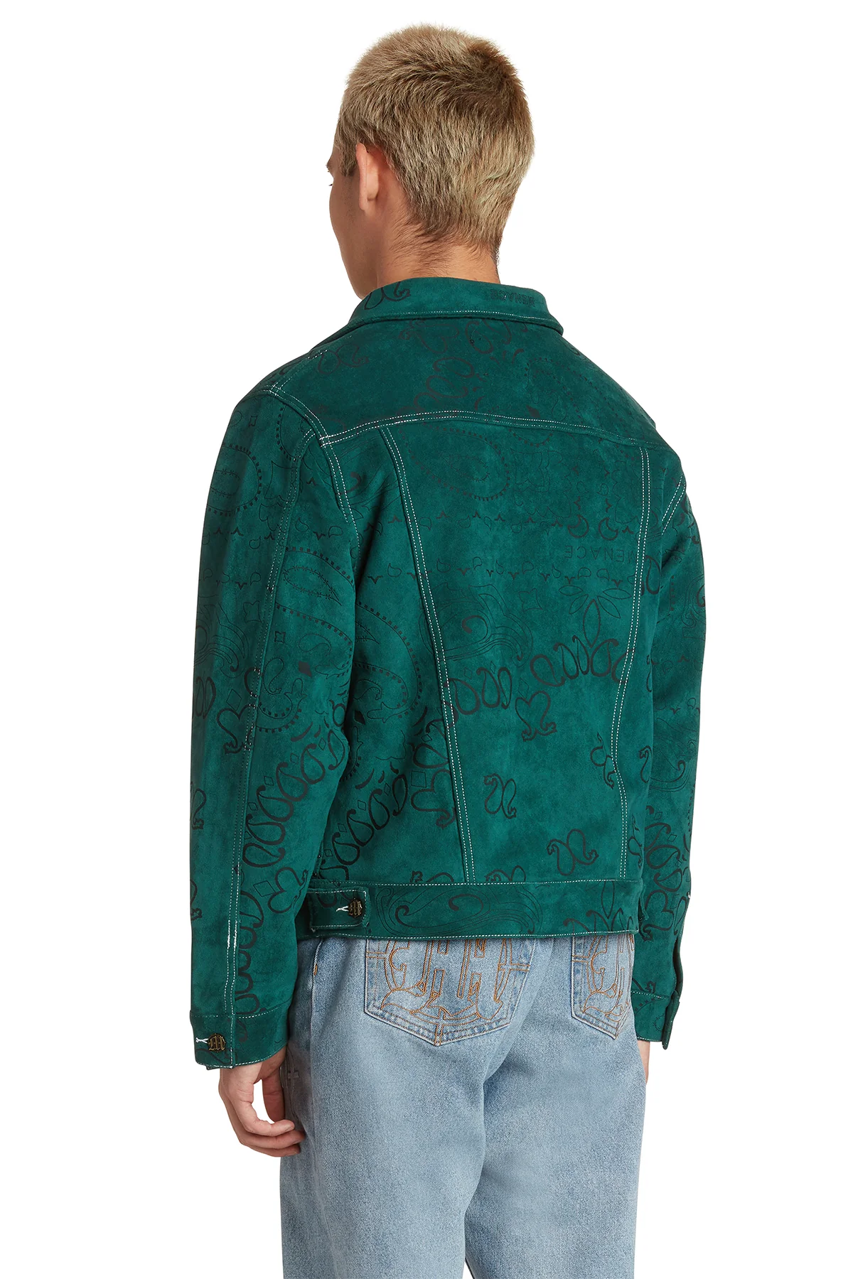 LASER ENGRAVED PAISLEY SUEDE TRUCKER JACKET - Image 4