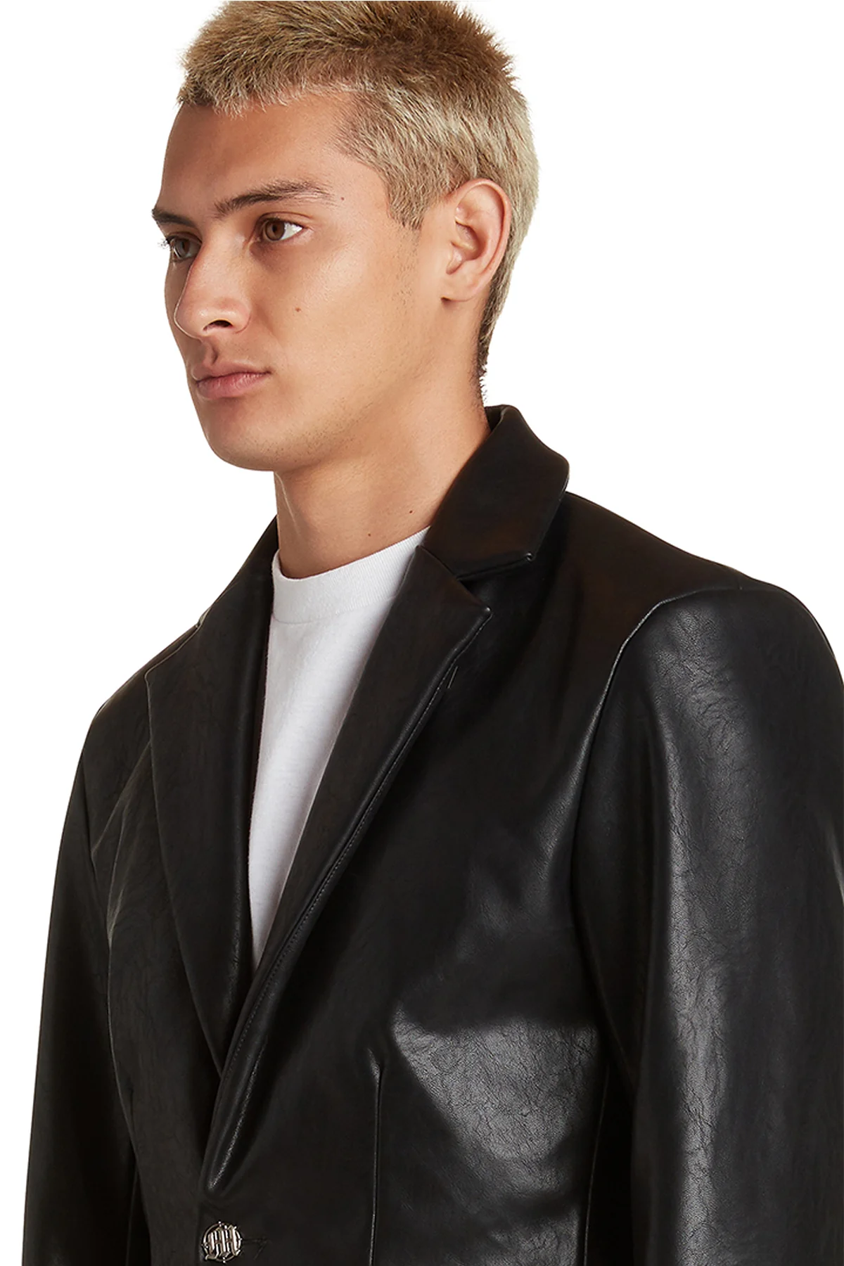 SKELETAL EMBOSSED LEATHER BLAZER - Image 4