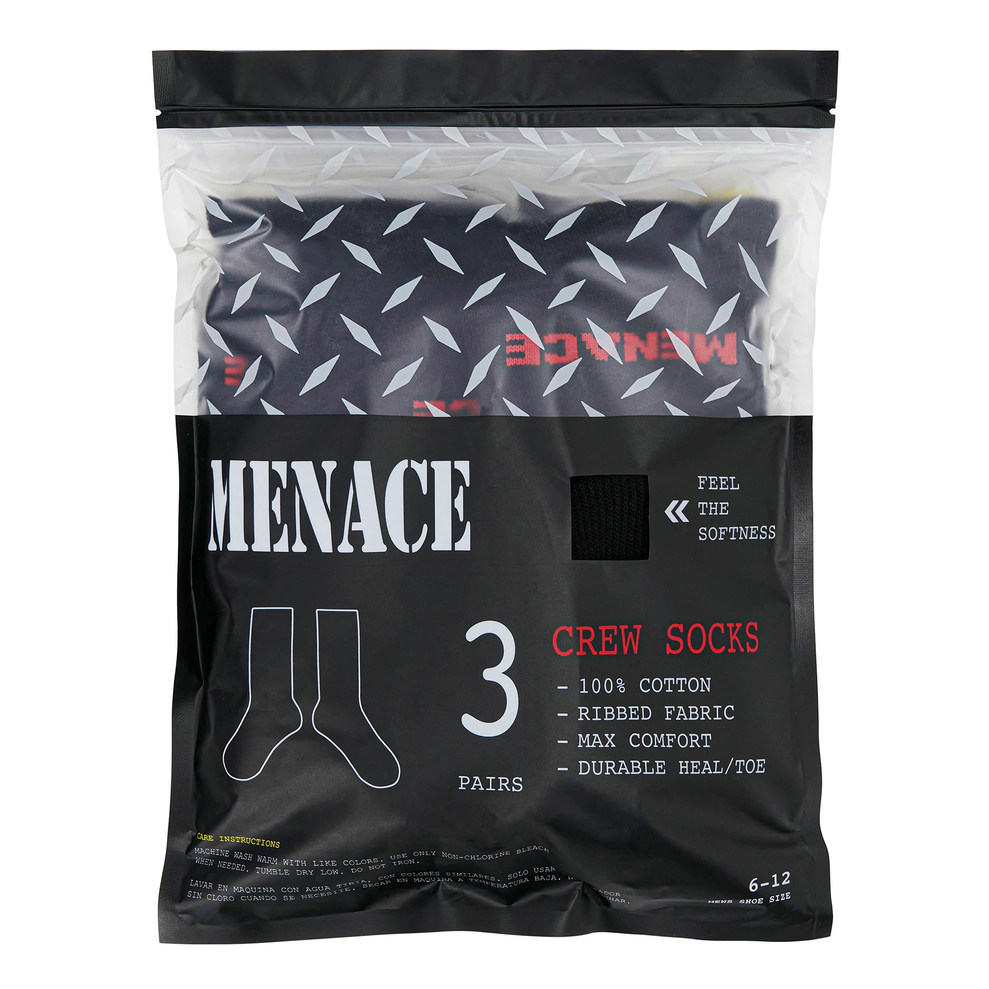 MENACE LOGO SOCKS (3 PACK) - Image 5