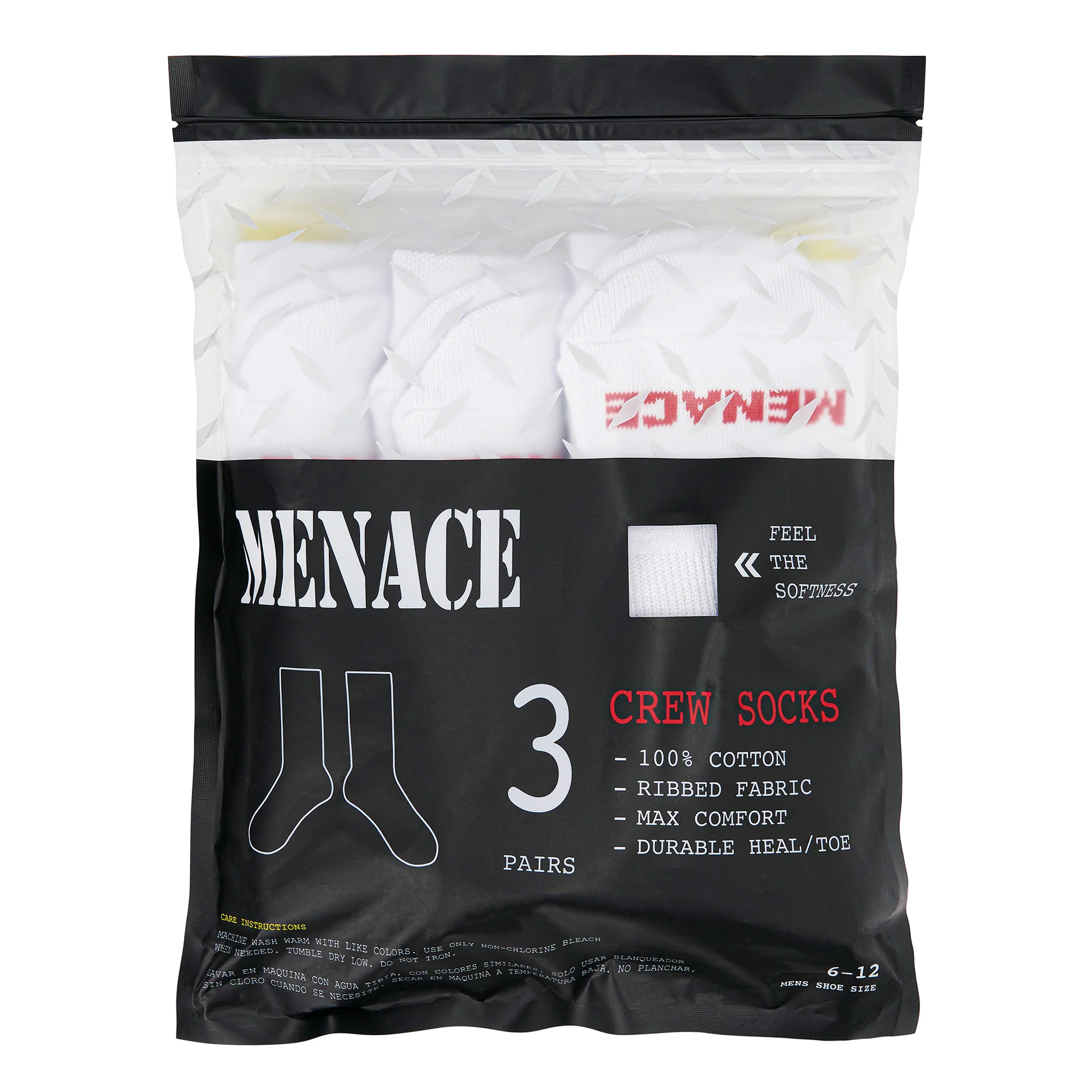 MENACE LOGO SOCKS (3 PACK) - Image 5