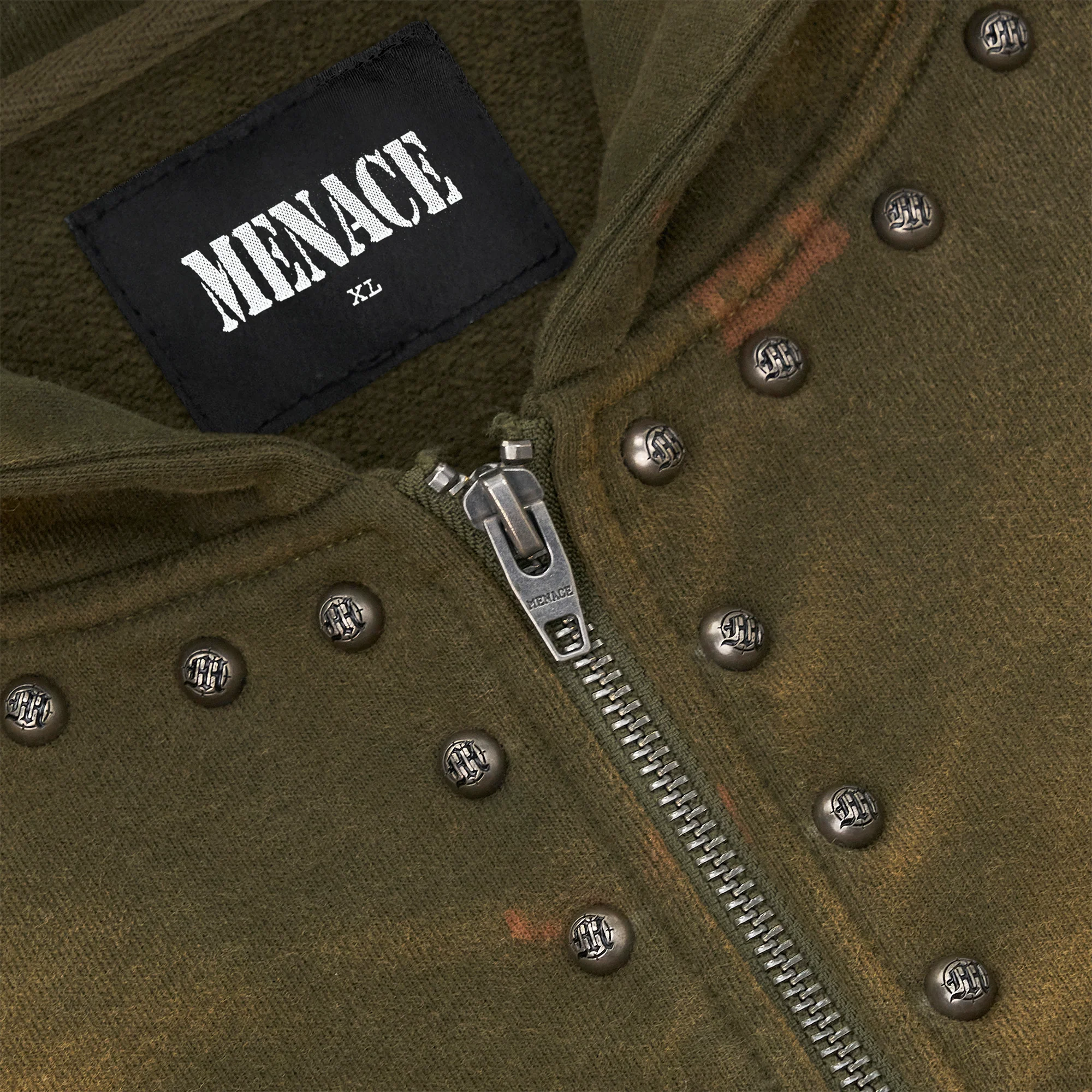 METAL RIVET ZIP-UP HOODIE - Image 3