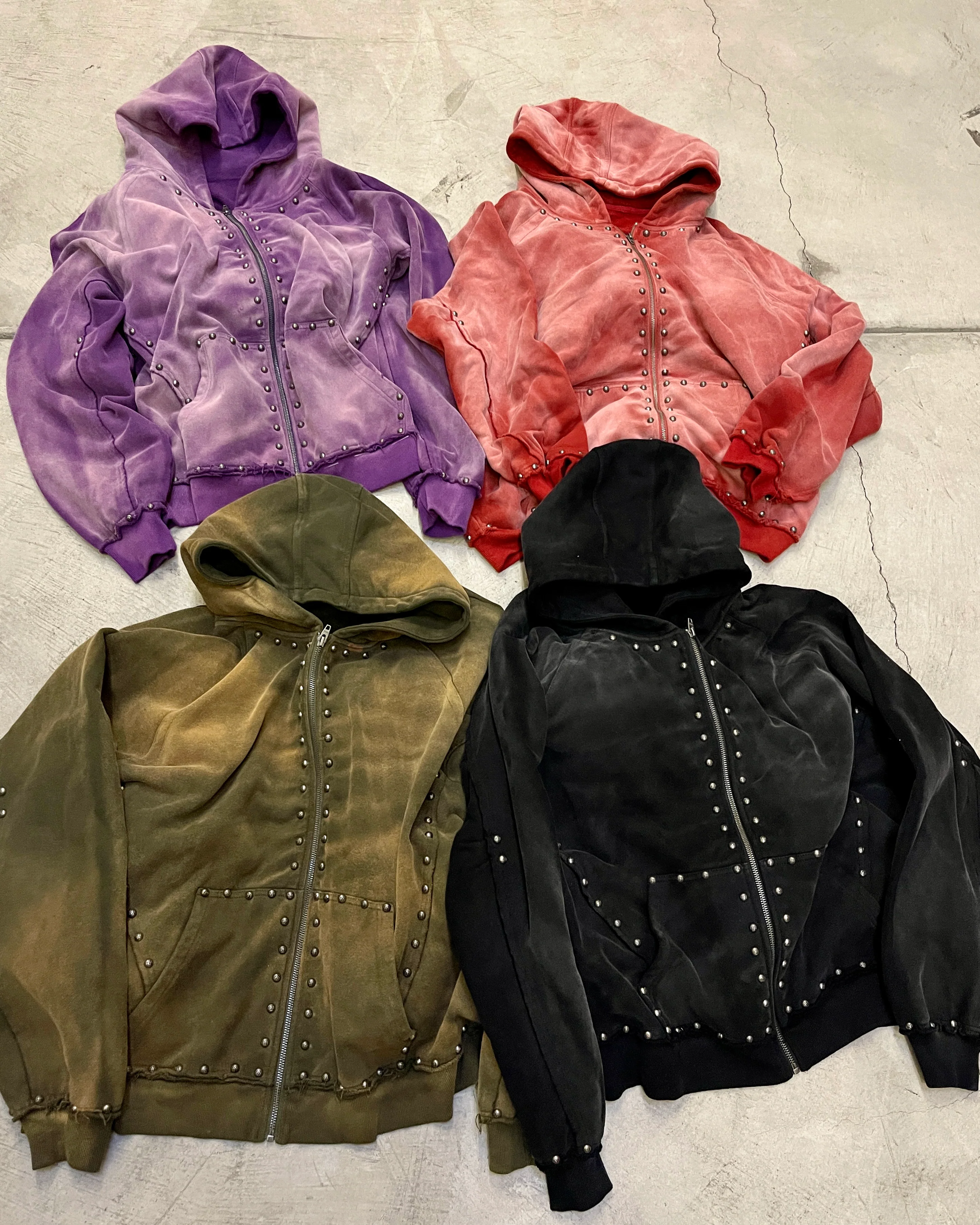 METAL RIVET ZIP-UP HOODIE - Image 8