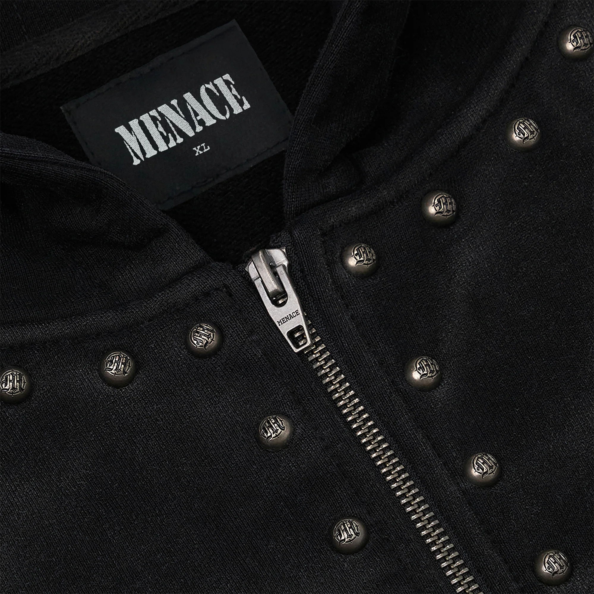 METAL RIVET ZIP-UP HOODIE - Image 3
