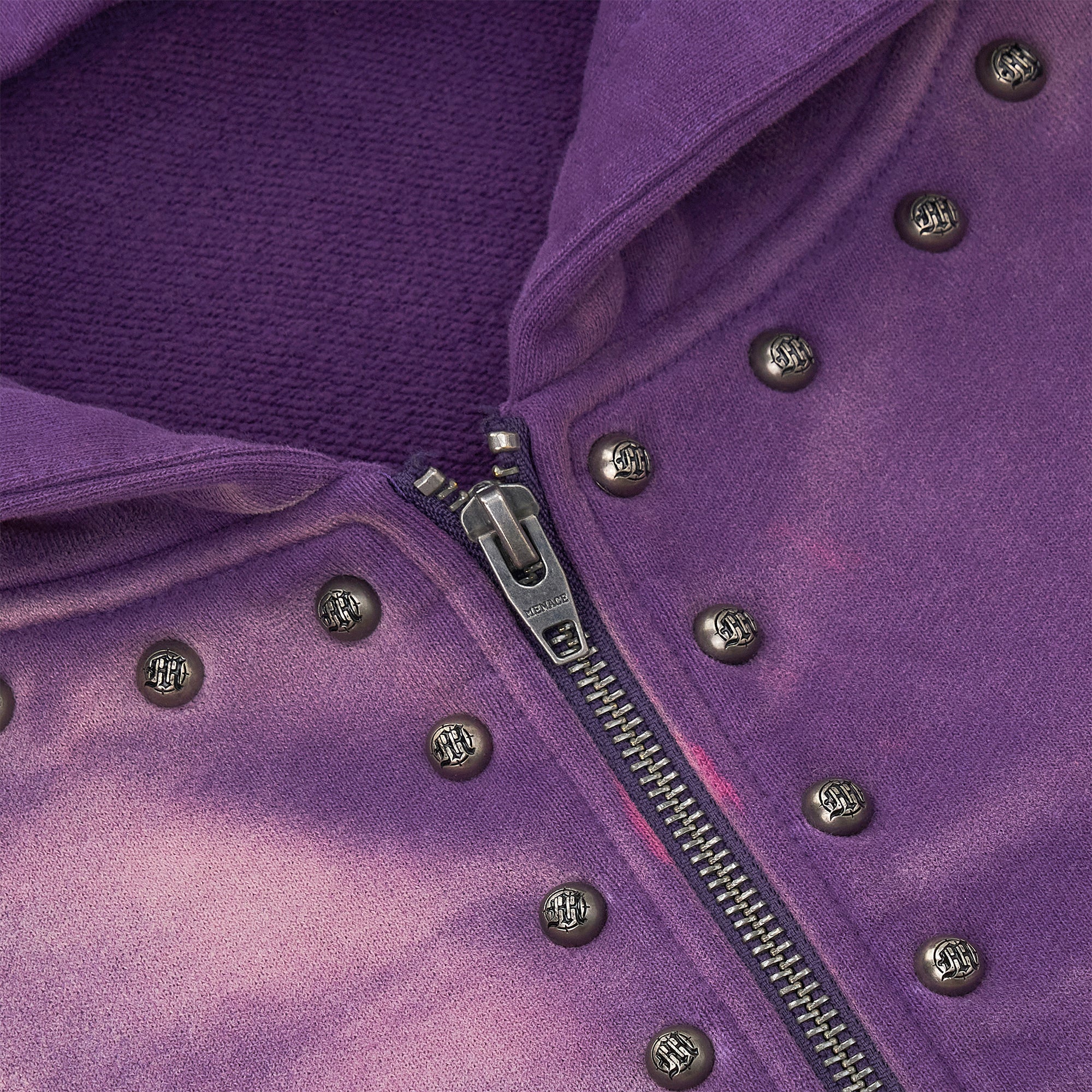 METAL RIVET ZIP-UP HOODIE - Image 3