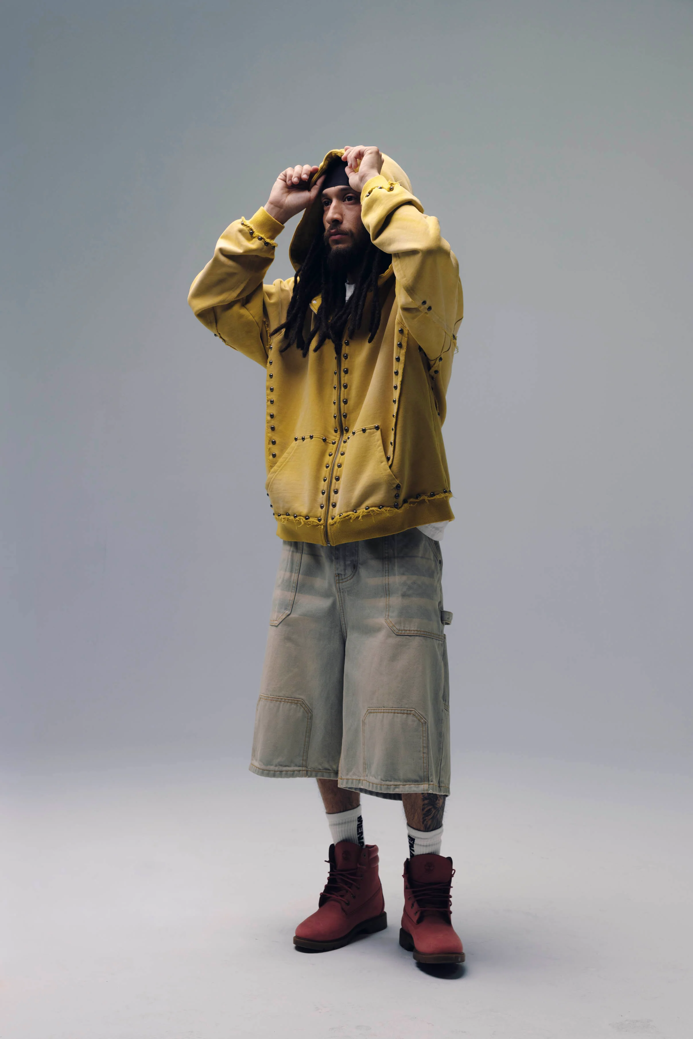 METAL RIVET ZIP-UP HOODIE - Image 6
