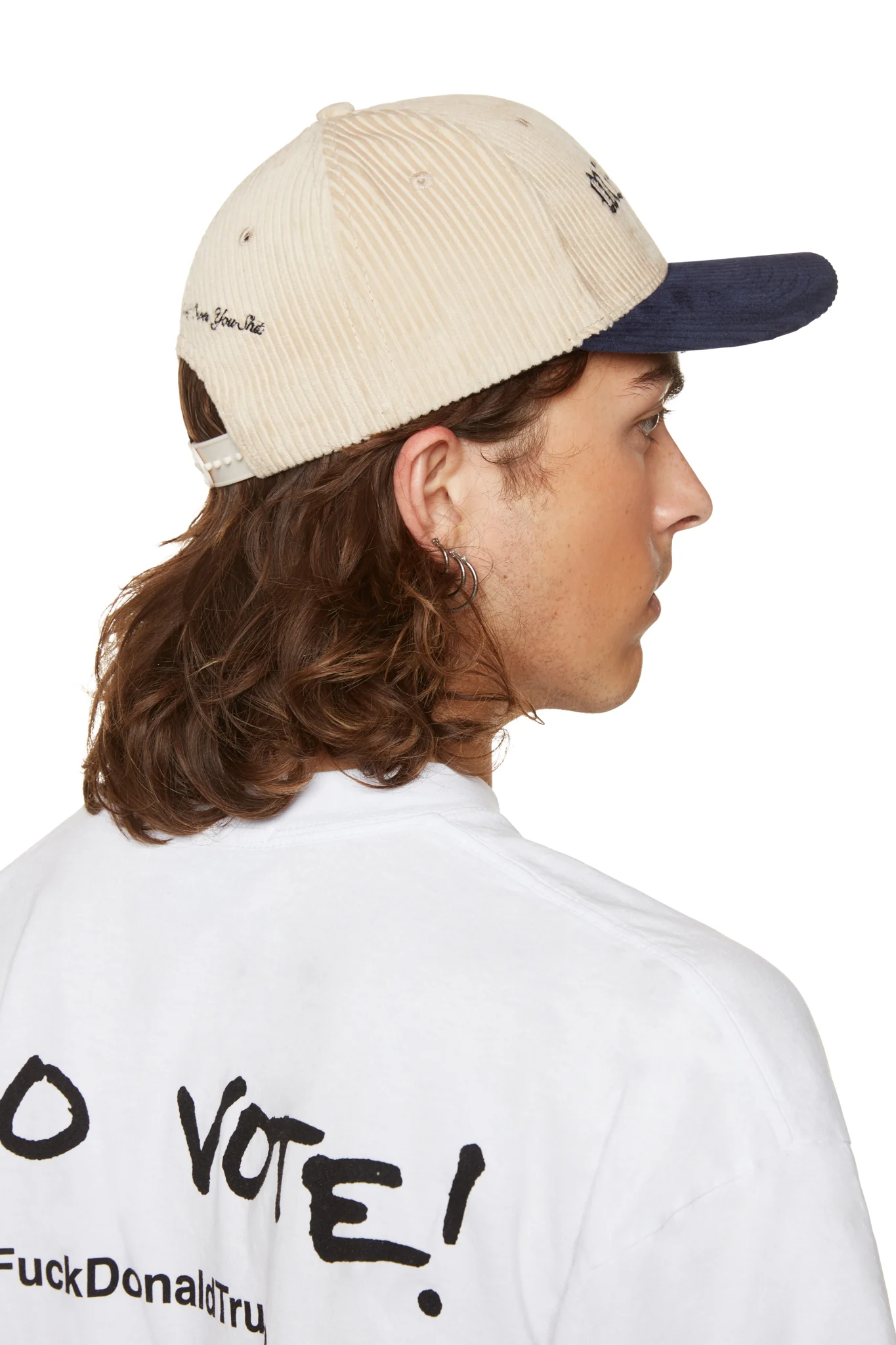 NO ONE IN THE WORLD OWES YOU SHIT CORDUROY LOGO CAP - Image 4