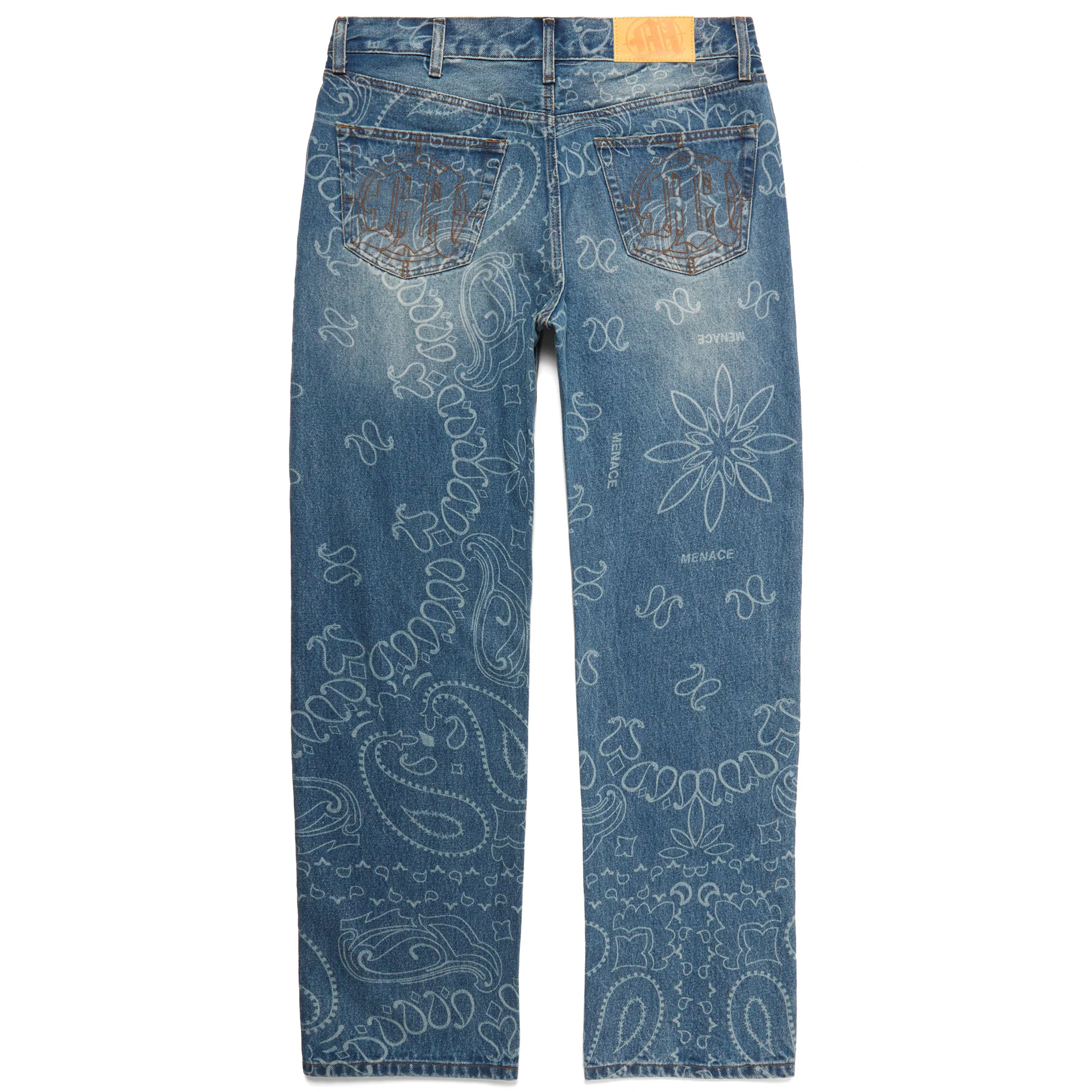 LASER ENGRAVED PAISLEY DENIM PANTS - Image 2