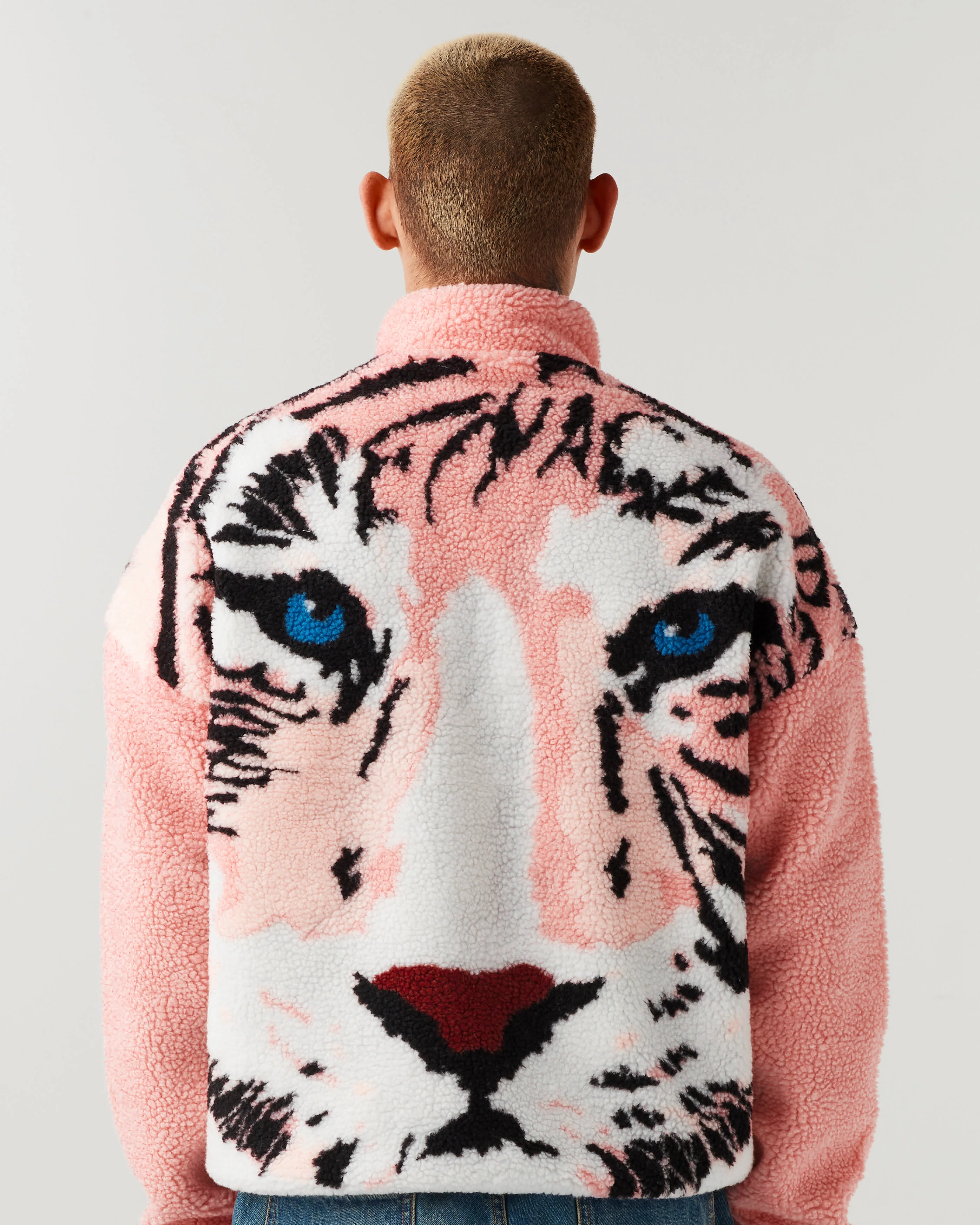 PINK TIGER SHERPA FLEECE ZIP-UP JACKET - Image 4