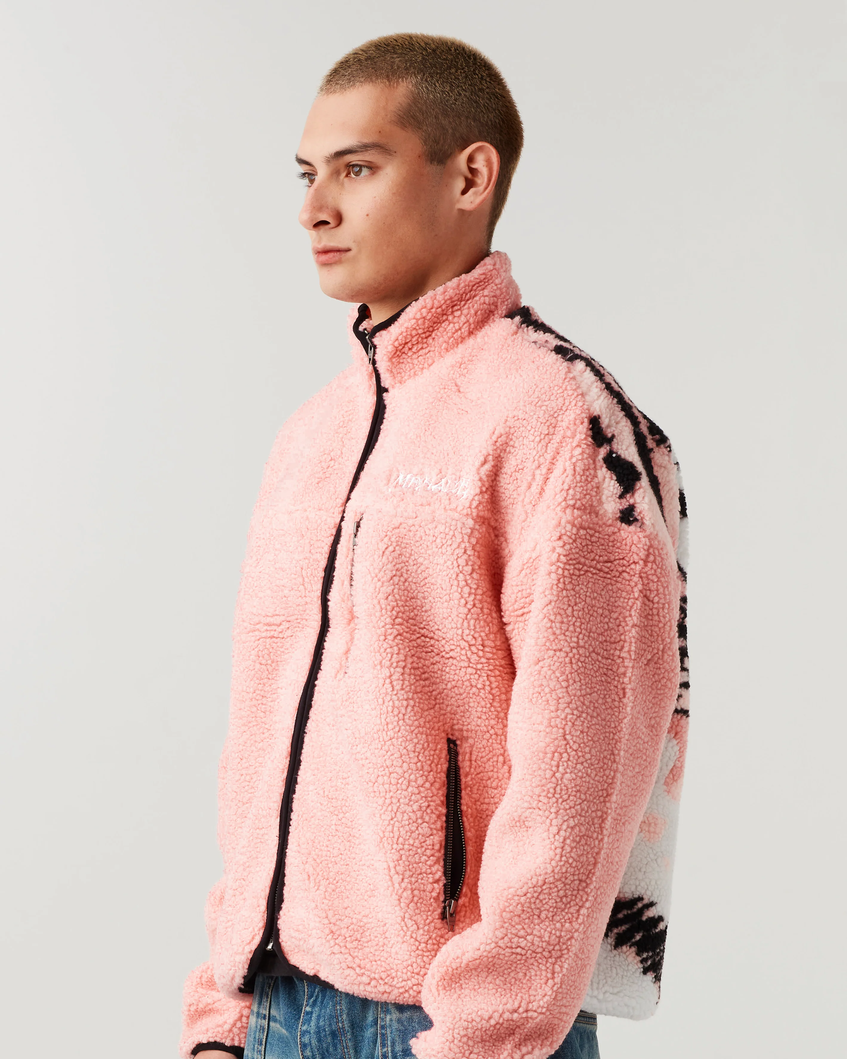 PINK TIGER SHERPA FLEECE ZIP-UP JACKET - Image 5