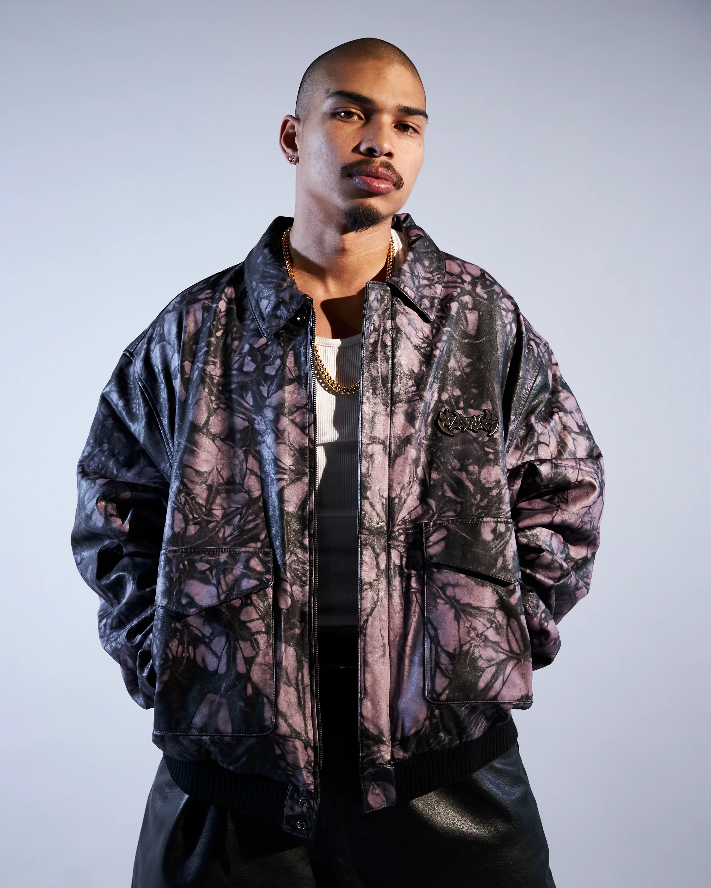 TIE-DYE LEATHER FLIGHT JACKET - Image 4