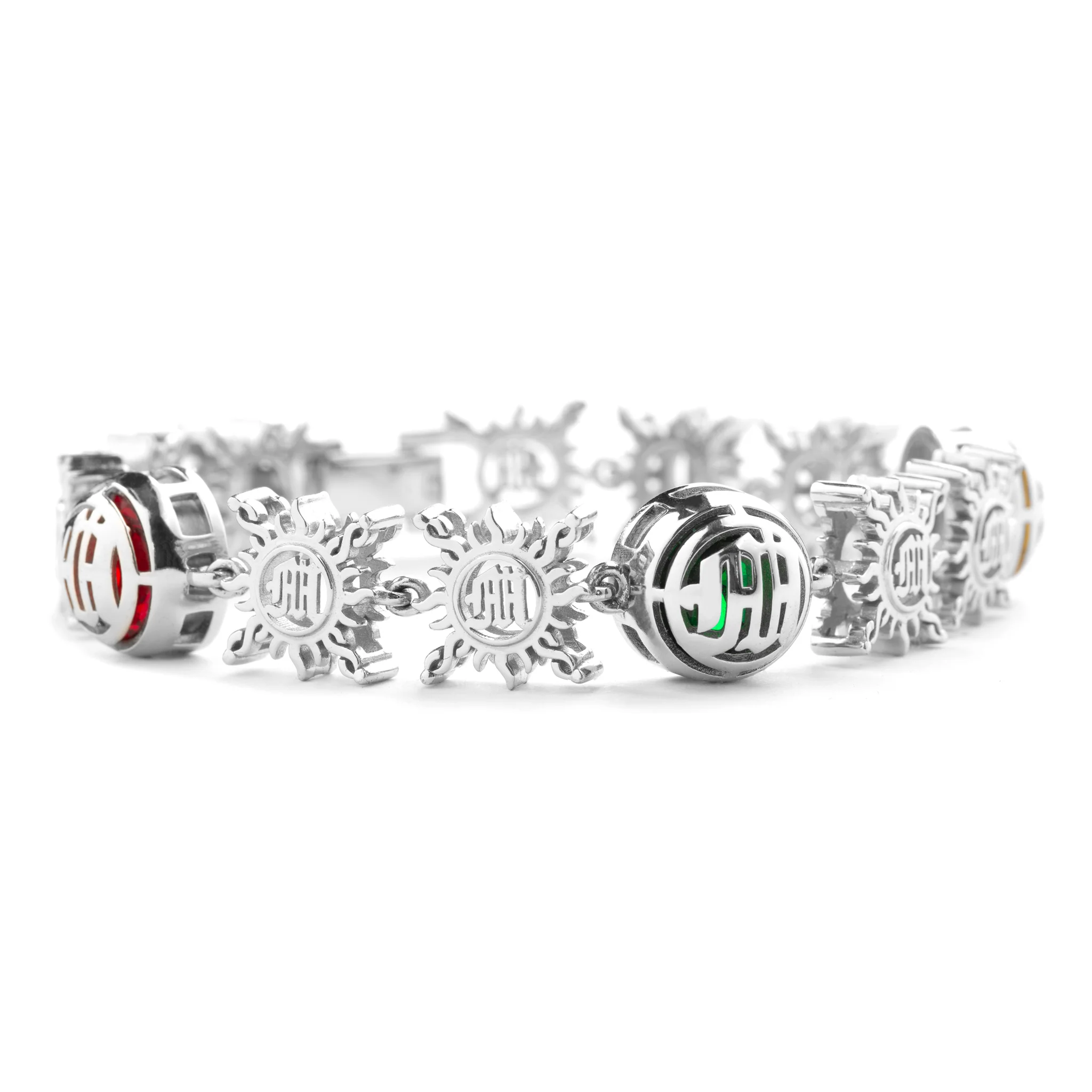 .925 SILVER MONOGRAM GEMSTONE BRACELET - Image 4